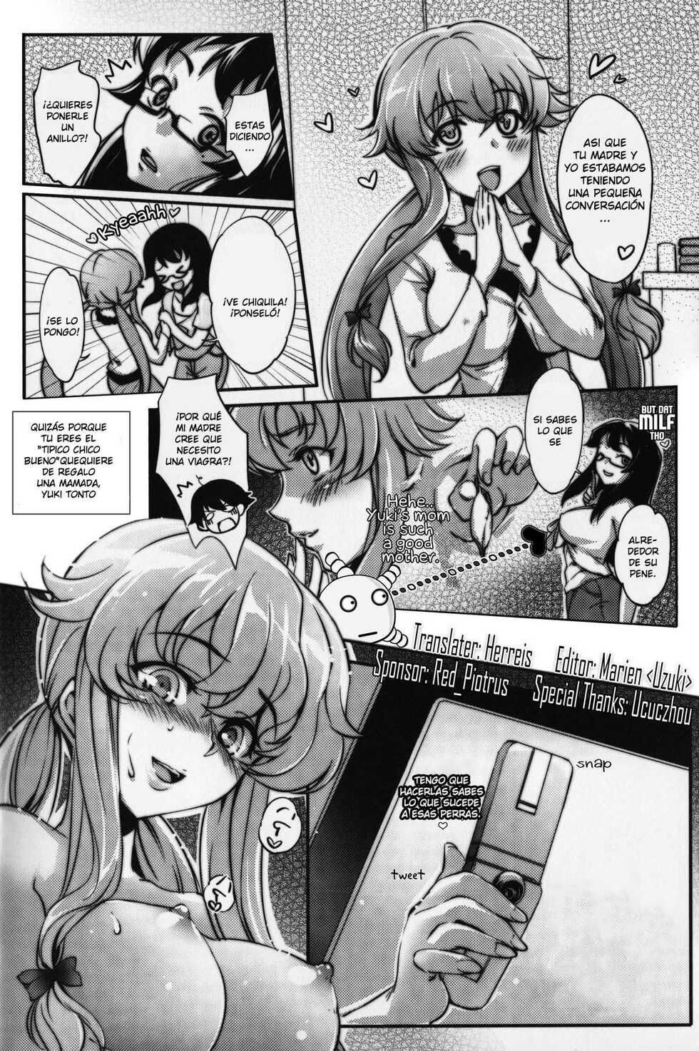 [Cat Street (Miiru)] Gohoushi Nikki ~Yuno wa Ore no Yome~ | Slave Diary ~Yuno is my bride~ (Mirai Nikki) [Spanish] - Page 19