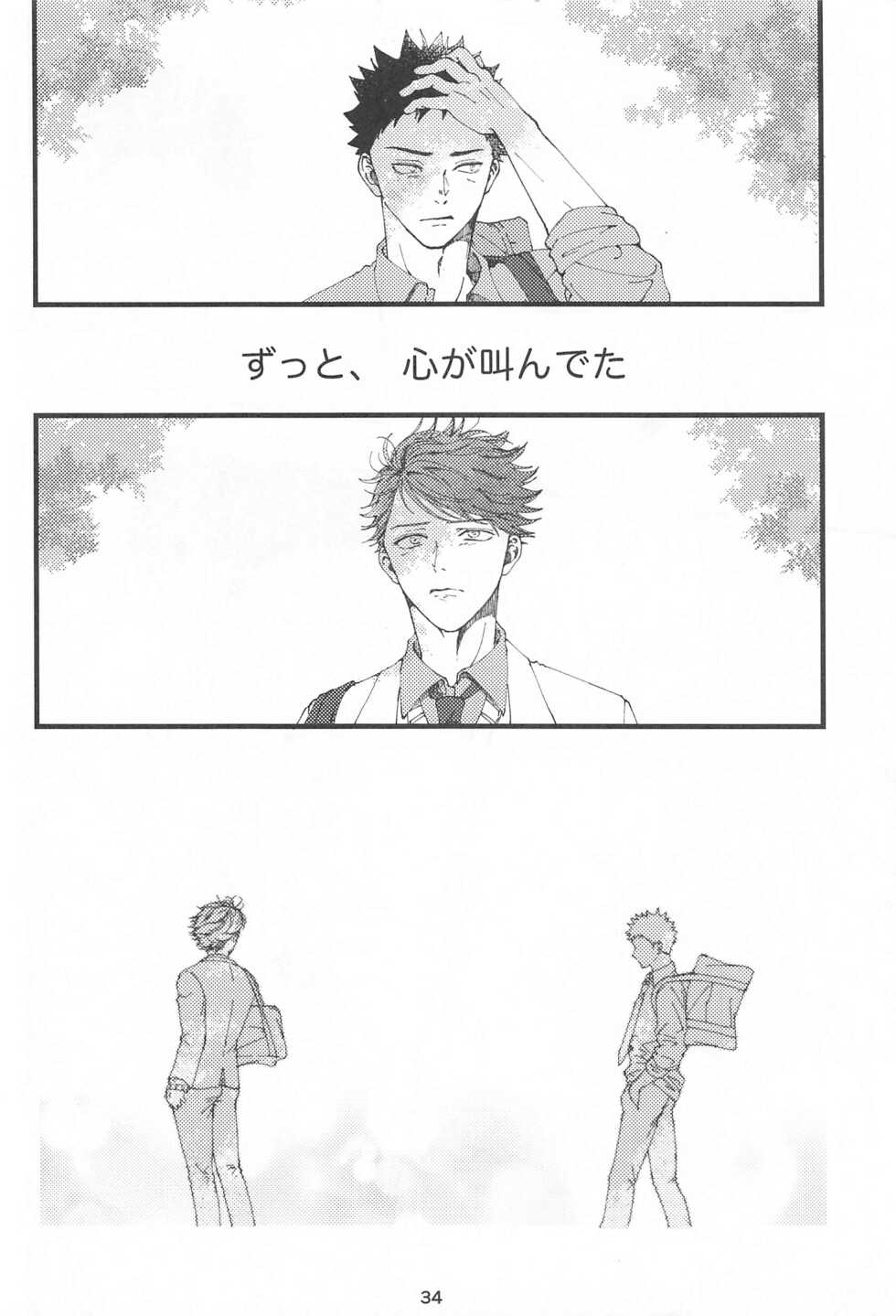 (Koi wa Ittetsu! DR2021) [ginger (Inaho no Sato)] Boku no Uso o Kimi wa Shiranai (Haikyuu!!) - Page 33