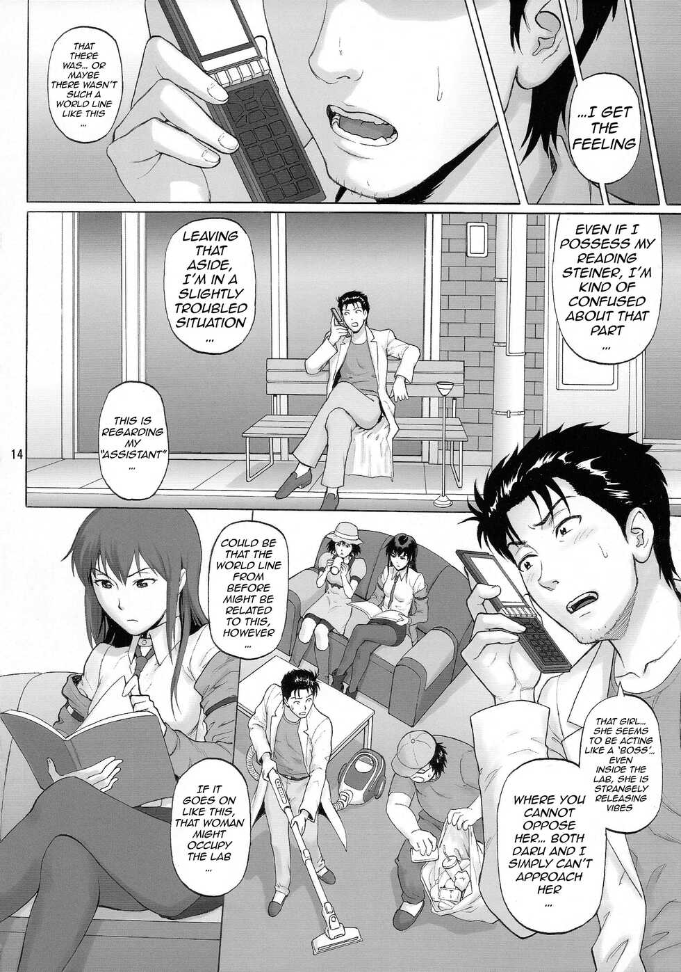 (C85) [Bakuretsu Fuusen (Denkichi)] Kyousha Initsu no Homeostasis | Lewd Luxury of Homeostasis (Steins;Gate) [English] {doujin-moe.us} - Page 14