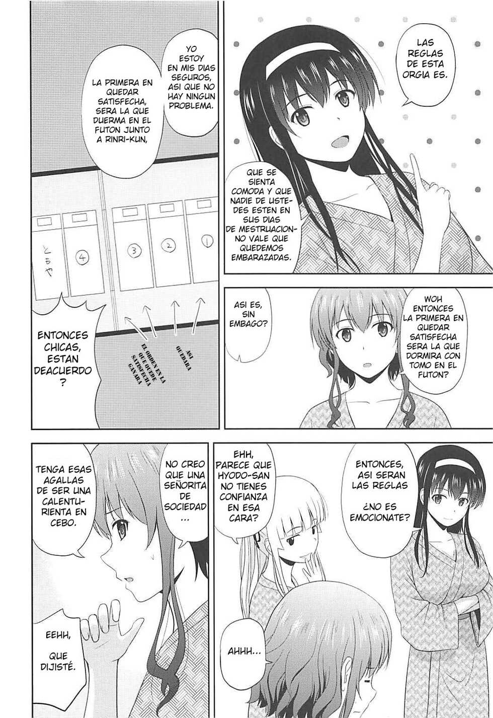 (COMIC1☆13) [G-SCAN CORP. (Satou Chagashi)] Saenai Kanojo-tachi no Rinri Shinsakai b (Saenai Heroine no Sodatekata) [Spanish] - Page 5