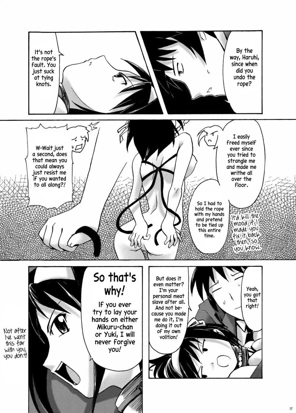 (Keikaku 0x0C) [gallery walhalla (Kanoe)] Suzumiya Haruhi no Gimu | The Duty of Haruhi Suzumiya (The Melancholy of Haruhi Suzumiya) [English] [Pedy] - Page 36