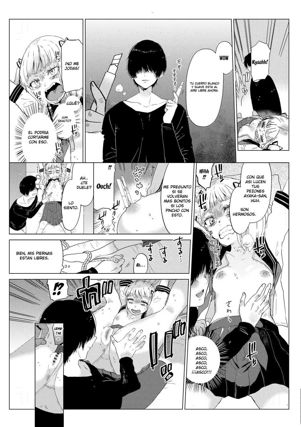 [Circle Mitsuhagane (Menu.)] Hairanhi no Mesugaki JC Ayaka-chan ~Kankin → Tanetsuke Rape no Matsuro~ | Schoolgirl Aya-chan's Ovulation Day ~Confinement Leads To Fucking Raw~ [Spanish] - Page 6