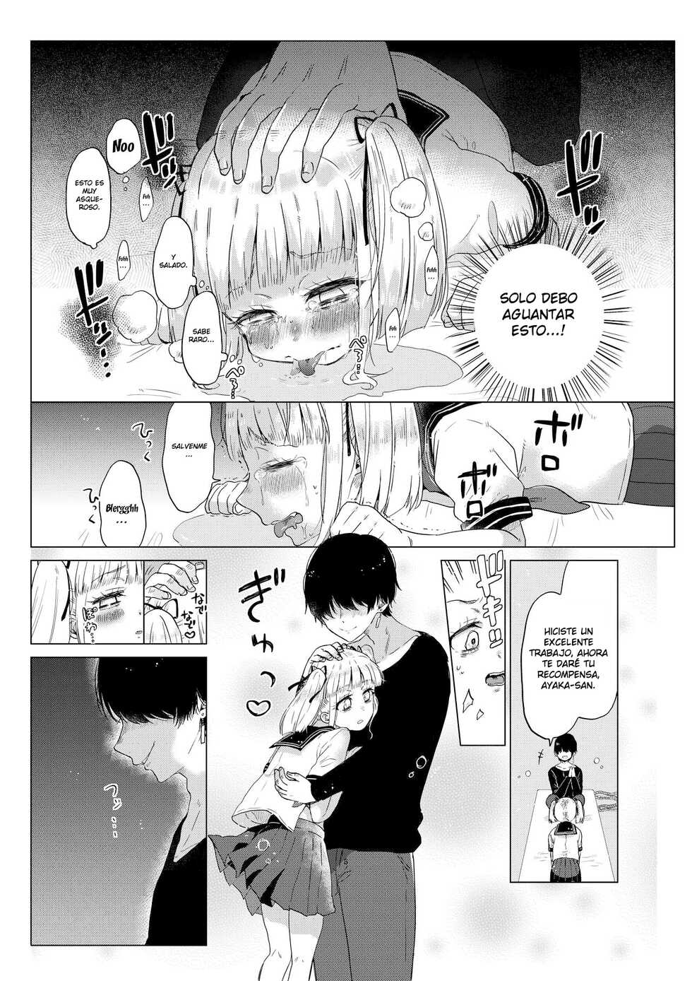 [Circle Mitsuhagane (Menu.)] Hairanhi no Mesugaki JC Ayaka-chan ~Kankin → Tanetsuke Rape no Matsuro~ | Schoolgirl Aya-chan's Ovulation Day ~Confinement Leads To Fucking Raw~ [Spanish] - Page 9