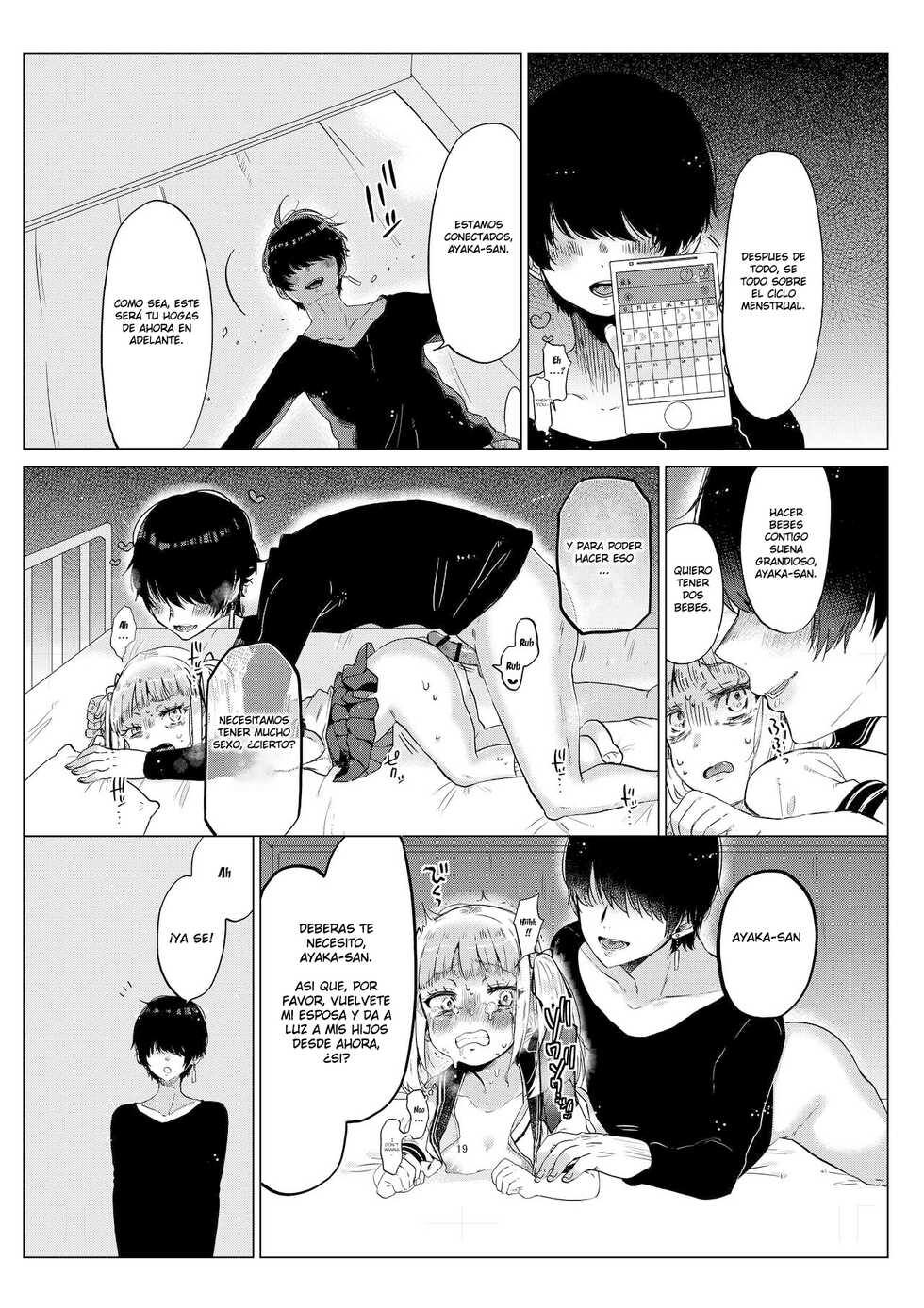 [Circle Mitsuhagane (Menu.)] Hairanhi no Mesugaki JC Ayaka-chan ~Kankin → Tanetsuke Rape no Matsuro~ | Schoolgirl Aya-chan's Ovulation Day ~Confinement Leads To Fucking Raw~ [Spanish] - Page 20
