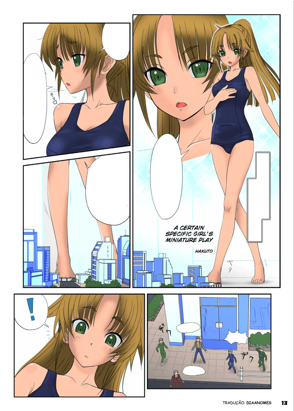 [Ashurame Gajoh (Hakuto)] Toaru Shoujo no Miniature Play (Big Girl Crushed Us) [Colorized] [Textless] [Digital] - Page 1