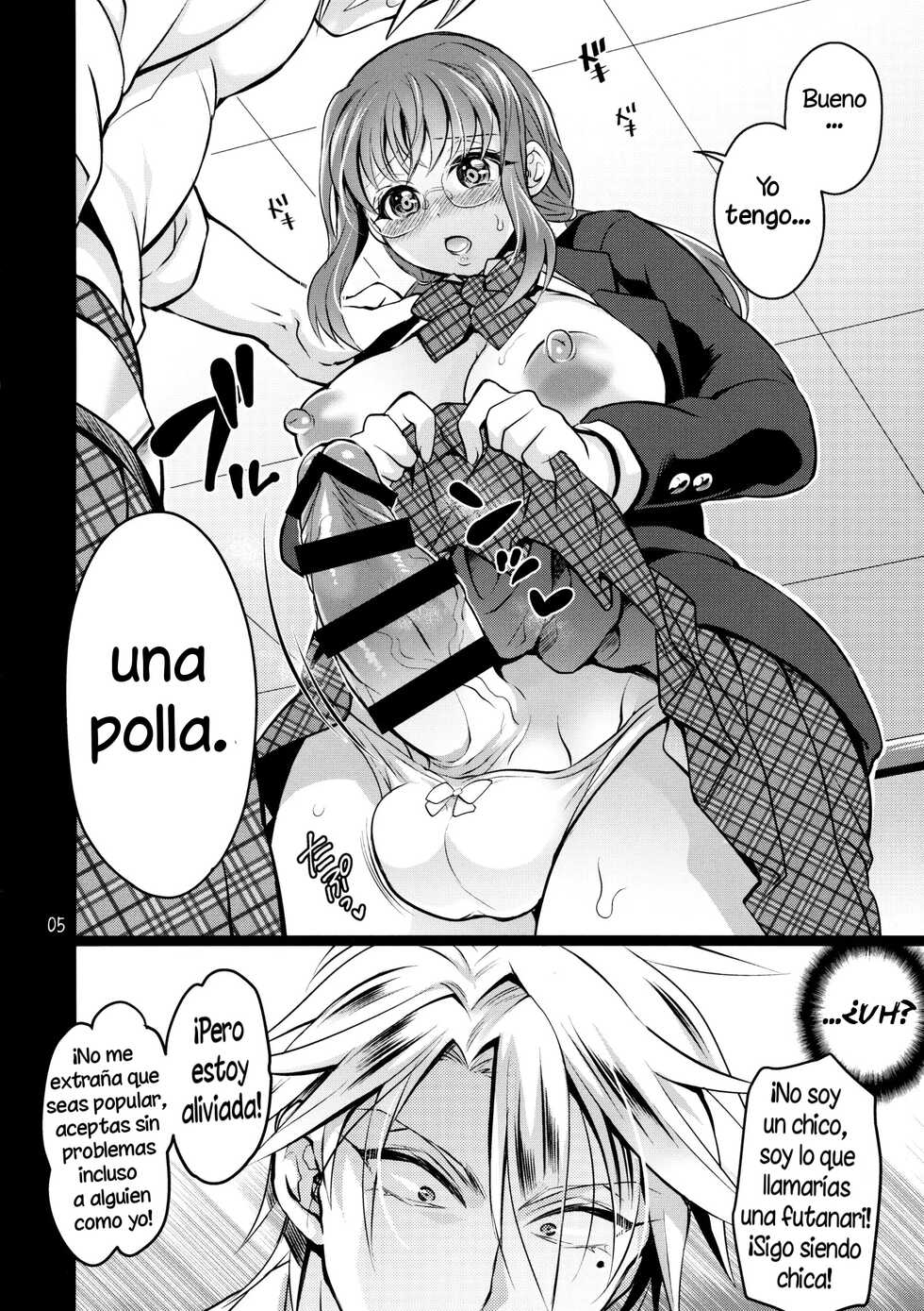 (C90) [Temparing (Tokimachi Eisei)] Futanari Kanojo o Netotta Yarichin Otoko ga Mesu Ochi Sareru (Kanojo o Netotta Yarichin Otoko o Mesu Ochi Saseru made) [Spanish] - Page 5