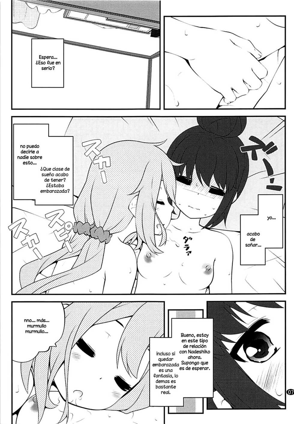 (C94) [Purimomo (Goyac)] Sankakkei no, Himitsu | Triangulo Secreto (Yuru Camp) [Spanish] - Page 6