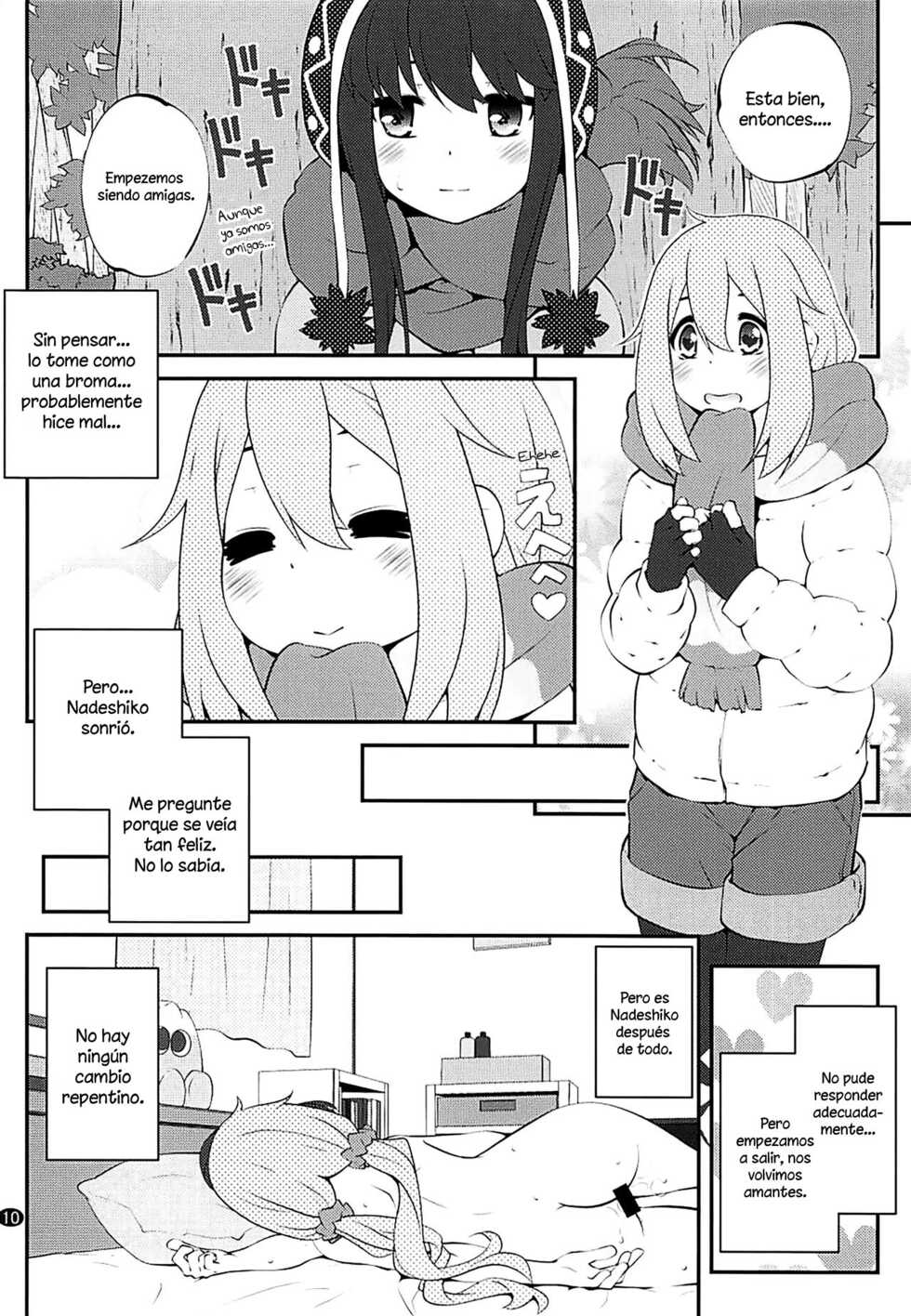 (C94) [Purimomo (Goyac)] Sankakkei no, Himitsu | Triangulo Secreto (Yuru Camp) [Spanish] - Page 9