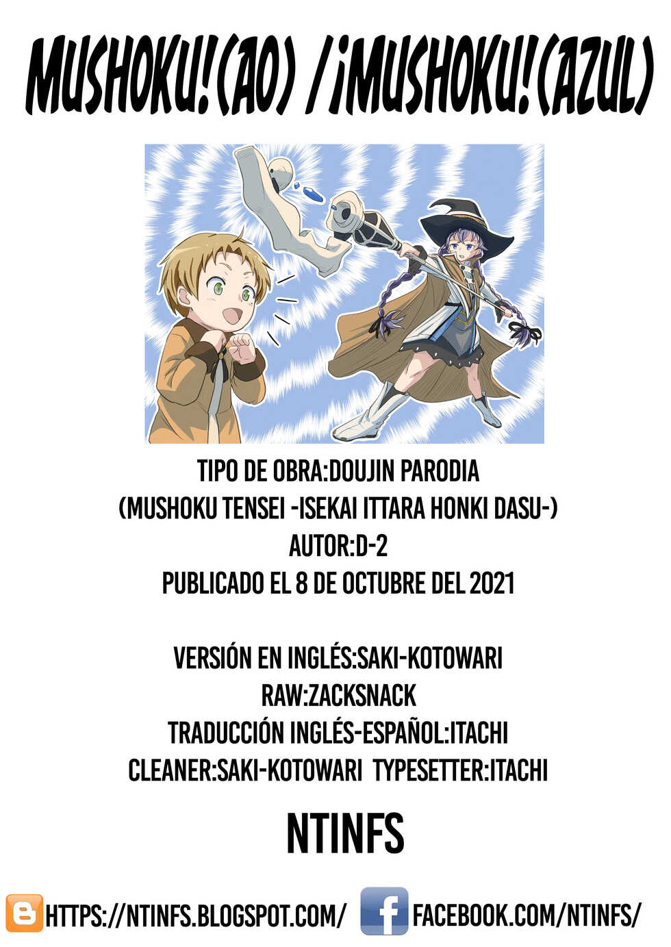 [Umari-ya (D-2)] Mushoku! (Ao) | ¡Mushoku! (Azul) (Mushoku Tensei ~Isekai Ittara Honki Dasu~) [Spanish] [NTINFS] [Digital] - Page 36