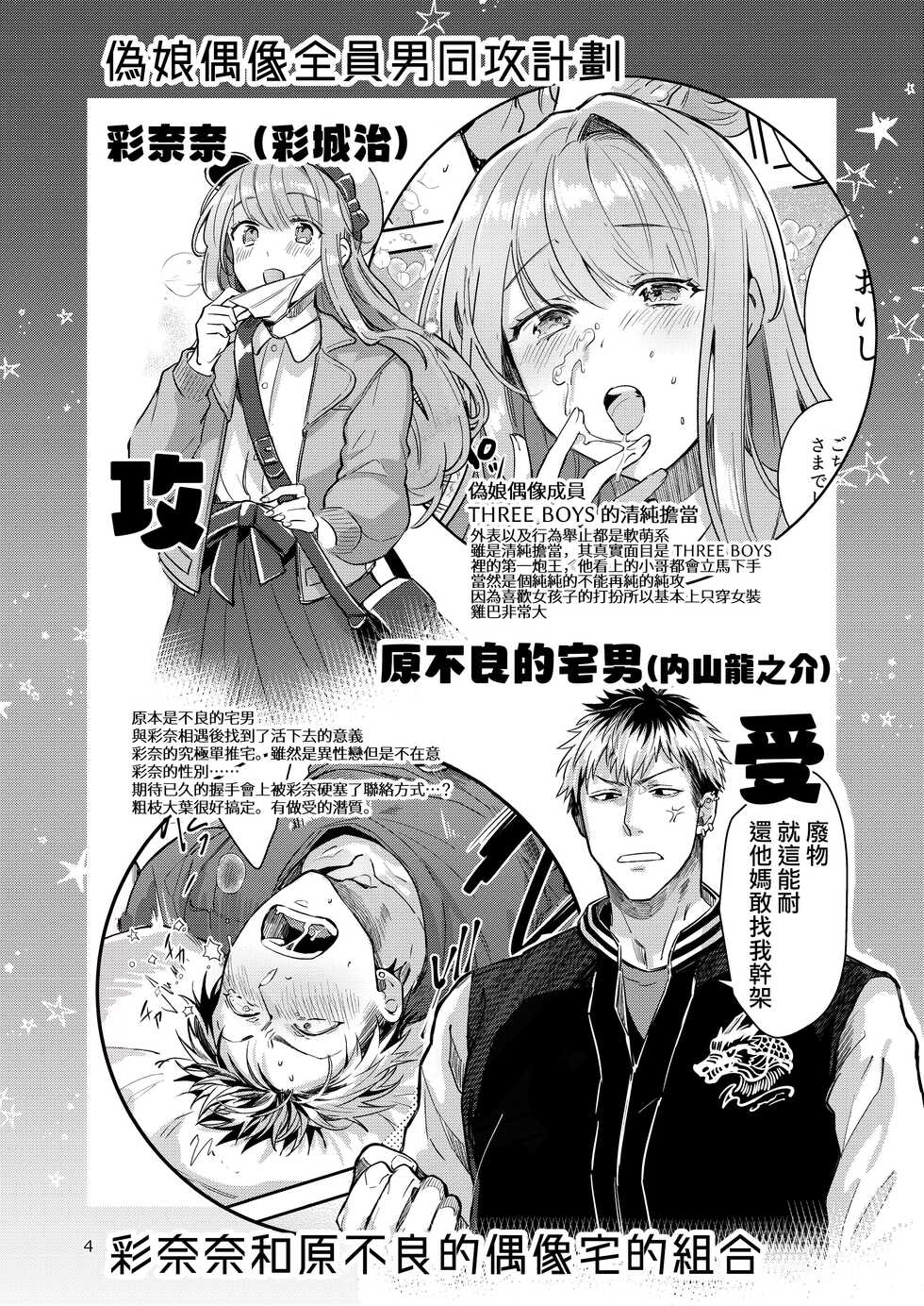 [Keisotsu (Wacoco Waco)] Otokonoko Idol Zenin Baritachi Keikaku vol 2 - Ayanan to Motoyan DolOta no Baai [Chinese] [瑞树汉化组] [Digital] - Page 4