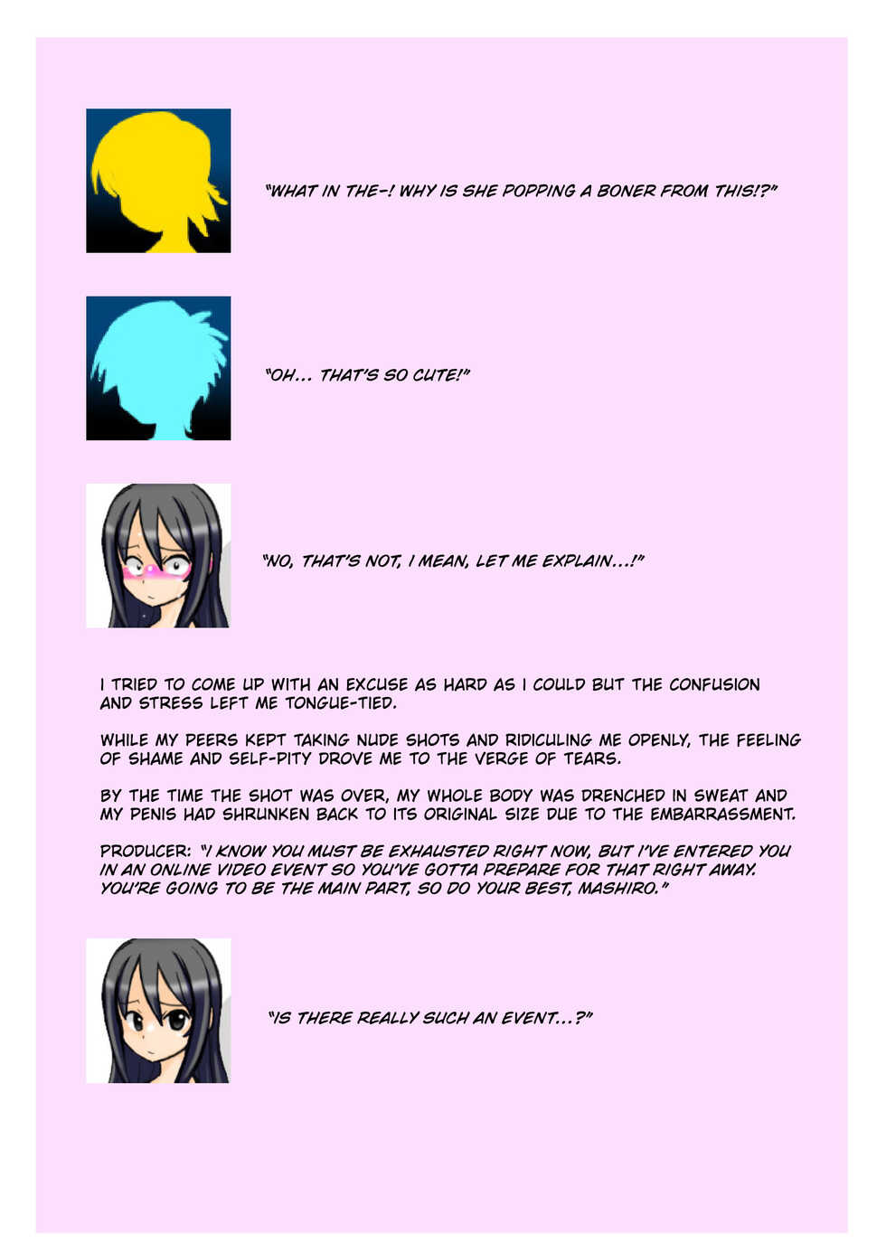 [Kamebeya (Kame)] Hadaka Odori Kouza ~Houkei Futanari Idol Mashiro Hen~ | ~Phimosis Futanari Idol Mashiro~ Stripshow Course [English] [QuarantineScans] - Page 12