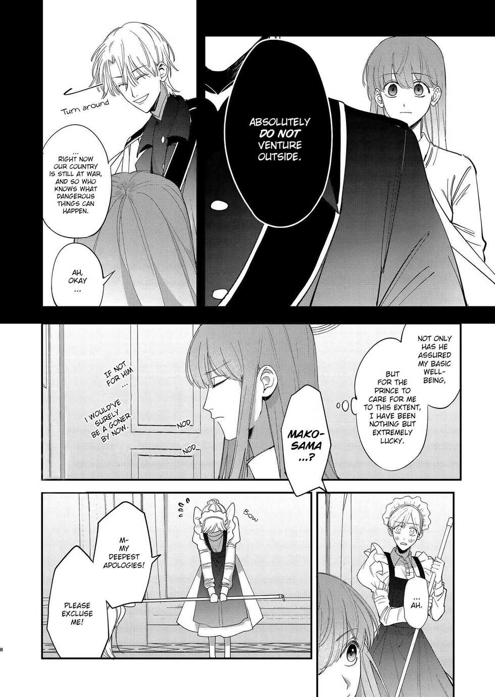 [Umenegi Daimyoujin (Umekoppe)] Yandere Ouji ga Shachiku Onna no Watashi o Hanasanai | The Yandere Prince Won't Let Me Slip Away (English) [Digital] - Page 10