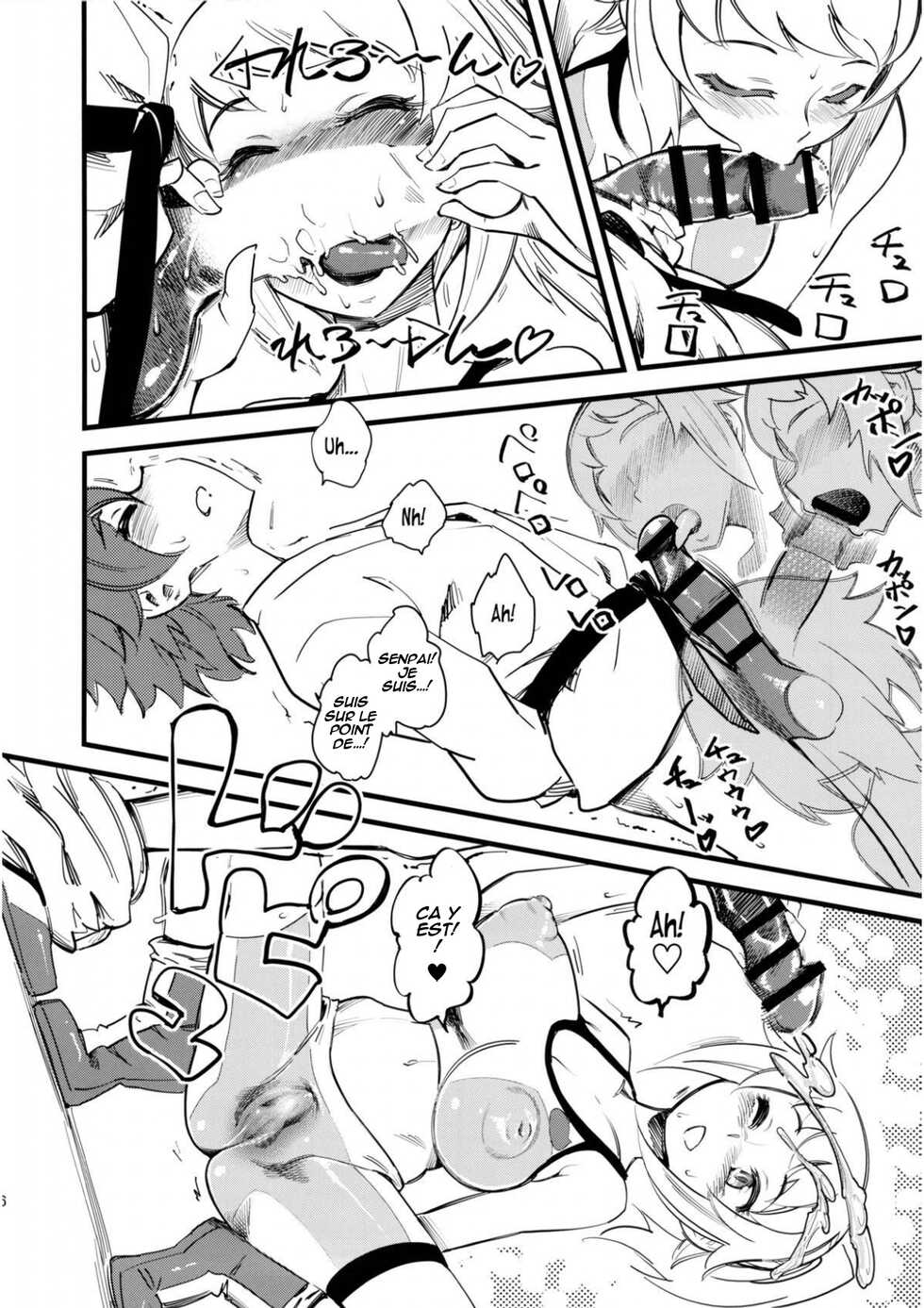(C87) [Hi-Per Pinch (clover)] Hoshino Fumina Sekai-kun Senyou W/C desu! | I, Hoshino Fumina, am Sekai-kun's Private WC! (Gundam Build Fighters Try) [French] [Traduction Musty] - Page 7