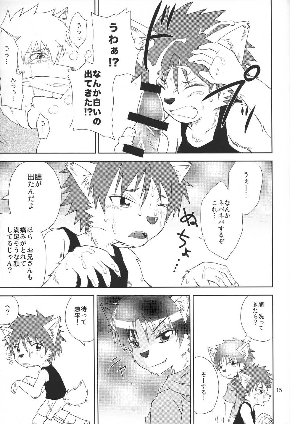 (Kemoket 4) [Matatabi Zakkaten (Noraneko)] Furyou no Ore to Shota no Tamashii ga Irekawatte Peke Mittsu na Hanashi - Page 14