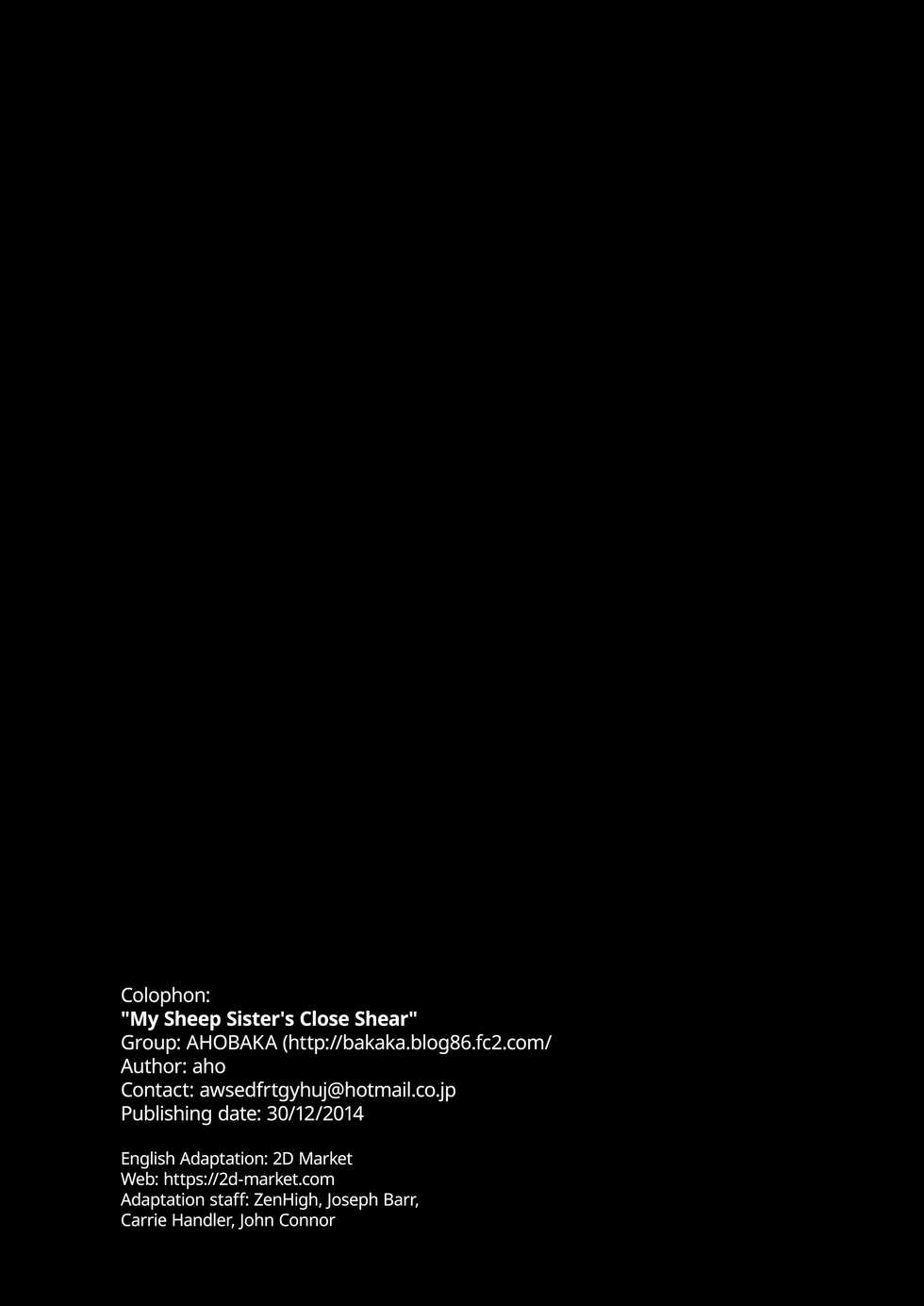 [AHOBAKA (Aho)] Netorare Imouto Hitsuji no Karareta Ratai | My Sheep Sister’s Close Shear [English] {2d-market.com} [Digital] - Page 39