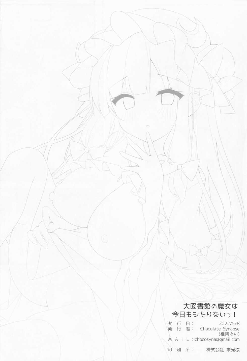 (Reitaisai 19) [Chocolate Synapse (Shika Yuno)] Daitoshokan no Majo wa Kyou mo Shitarinai! (Touhou Project) - Page 25