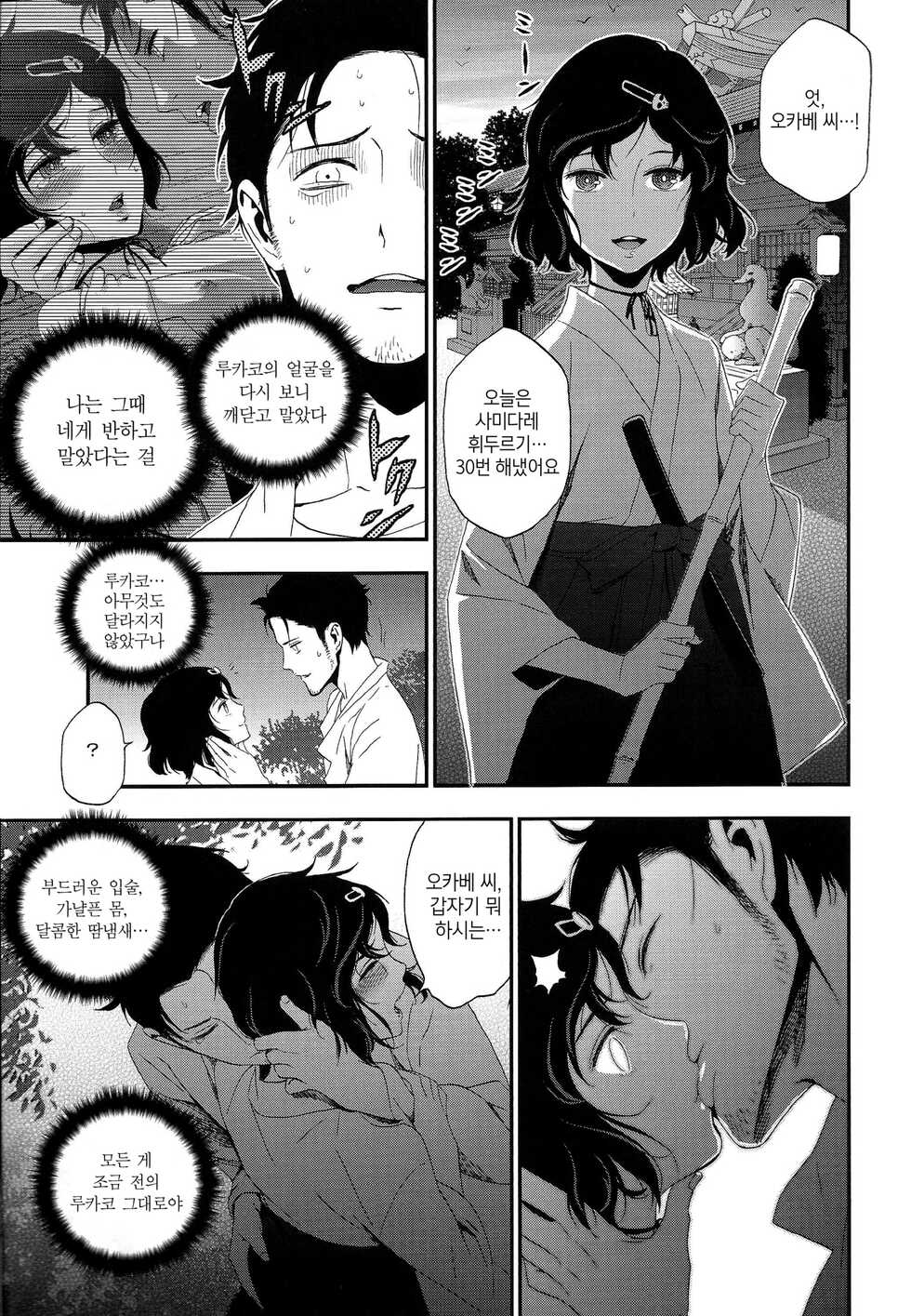 (C81) [Ikujinashi no Fetishist] Shiiseishou no Maria | 사유성창의 마리아 (Steins;Gate) [Korean] [새벽안개] - Page 21