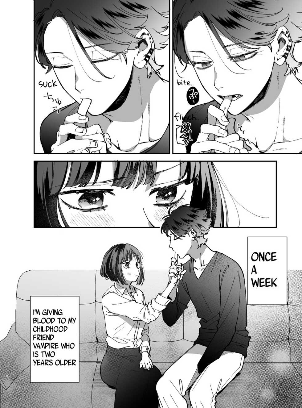 [Umenegi Daimyoujin (Umekoppe)] Sucked Dry By My Vampire Friend | Nekokaburi Kyuuketsuki ni Honenozui made Tabetsuku sareru [English] [Digital] - Page 4