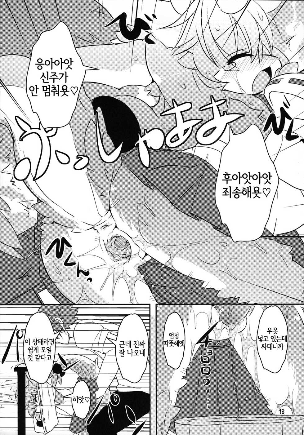 (C82) [Nyankone (Ro)] Kami-sama no Omiki [Korean] [LWND] [Decensored] - Page 17