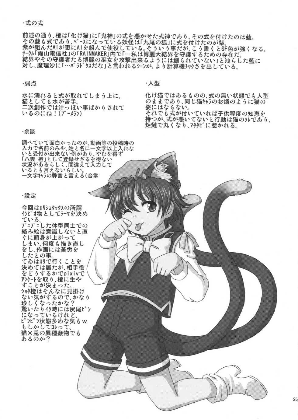 (C92) [Madou Shiryoushitsu (Arashi-D-Akira, Sasaki Teron, emina)] Usagi to Asobu Neko (Touhou Project) - Page 24