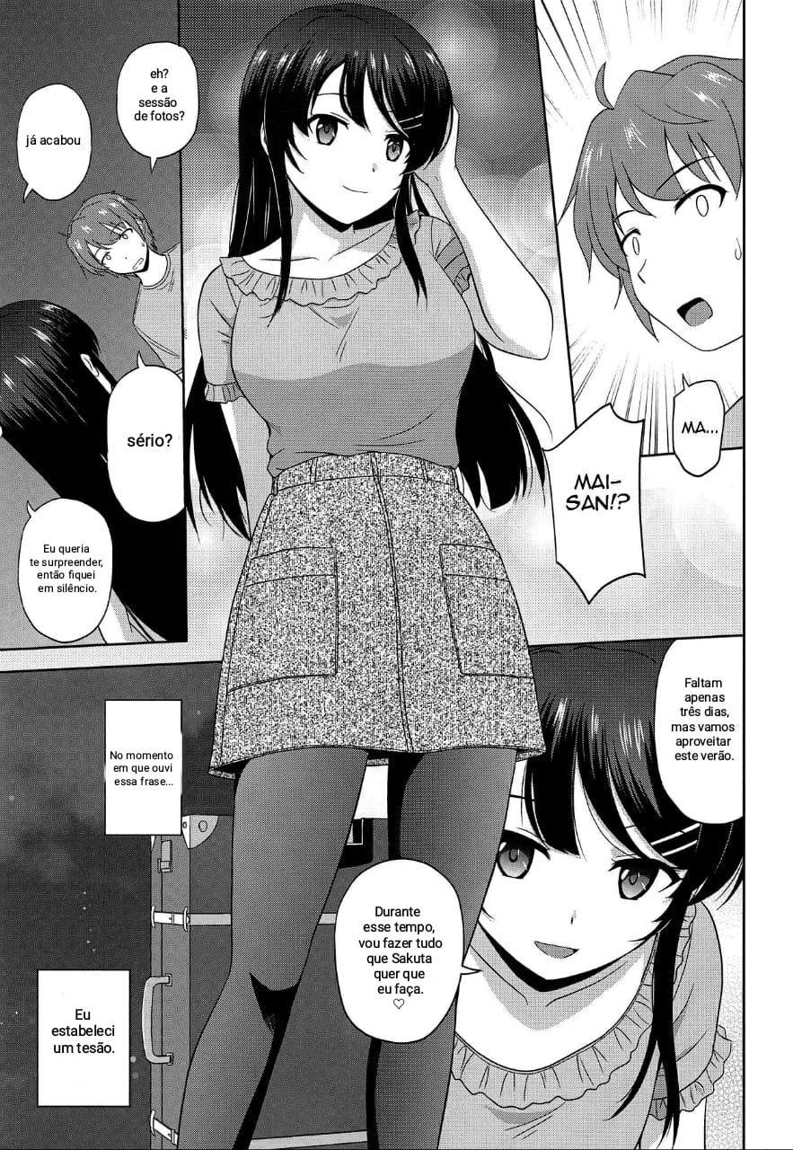 (COMIC1☆15) [G-SCAN CORP. (Satou Chagashi)] Seishun Black Time Killer (Seishun Buta Yarou wa Bunny Girl Senpai no Yume o Minai) [Portuguese-BR] [Kuri_Scans] - Page 8