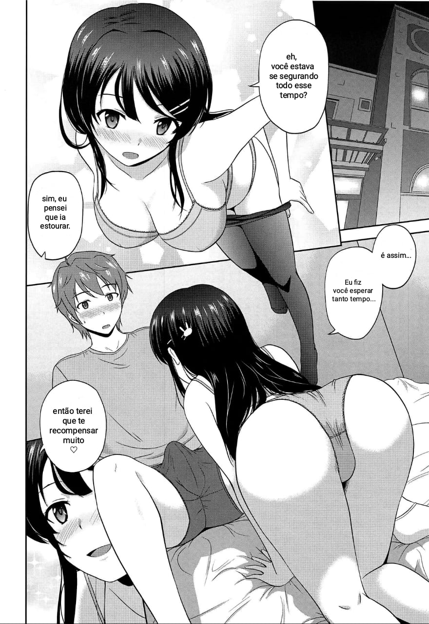 (COMIC1☆15) [G-SCAN CORP. (Satou Chagashi)] Seishun Black Time Killer (Seishun Buta Yarou wa Bunny Girl Senpai no Yume o Minai) [Portuguese-BR] [Kuri_Scans] - Page 9