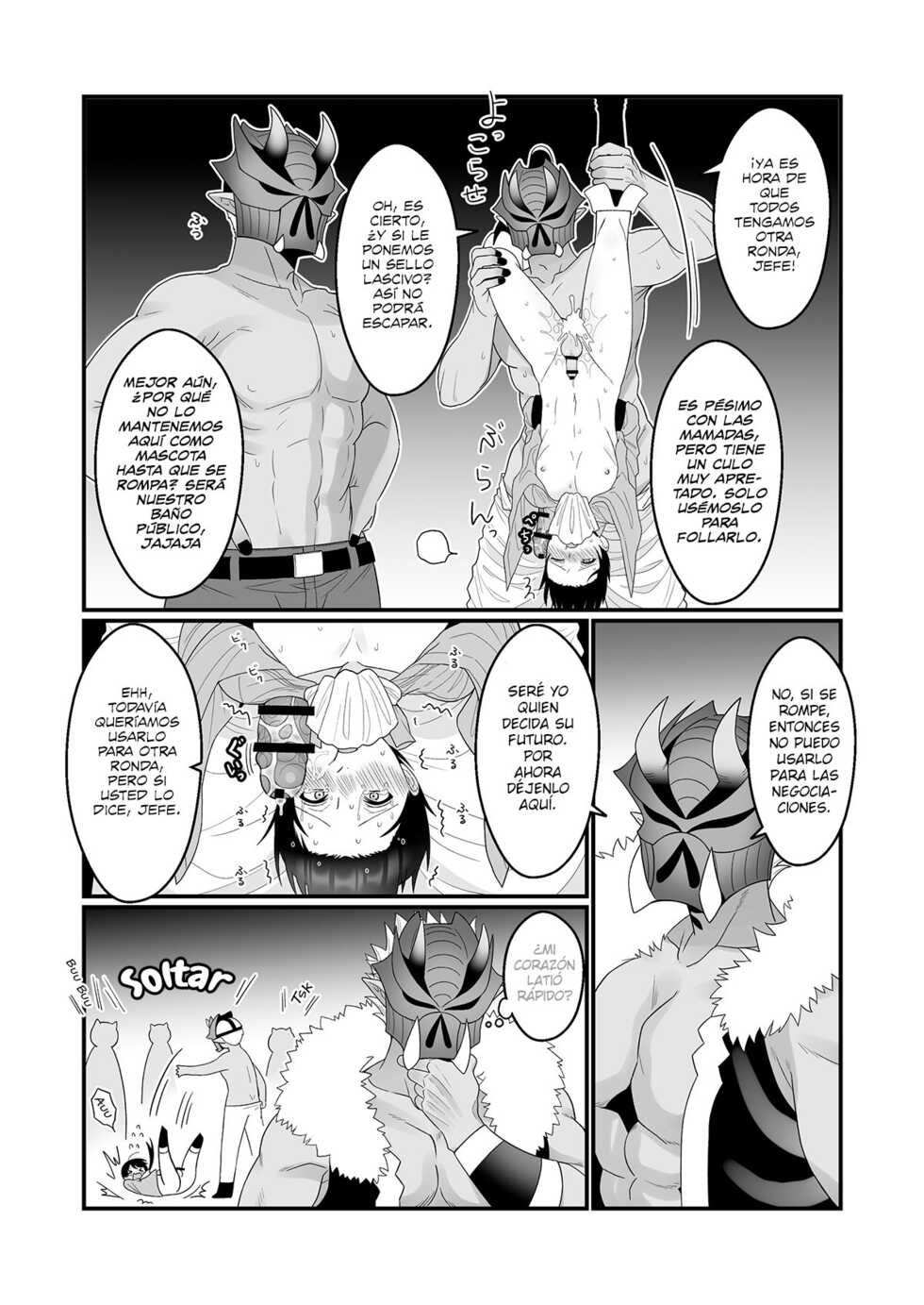 [Oishii Oshiri Cafe (Oishii Oshiri)] Orc Aite ni Inmon Nashi de Mesu Ochi suru Wake Nai daro | Without a Lewd Crest, There's No Way I'd Be Fem-corrupted by an Orc! [Spanish] [Mely Scans] - Page 14