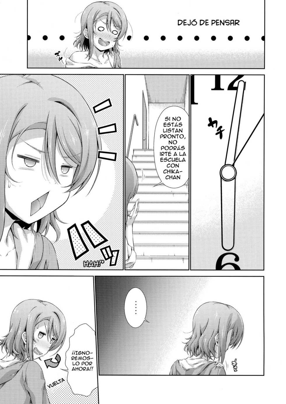 (Bokura no Love Live! 17) [Doku Tonkotsu Niku Dorei (Tanohito)] Chika-chan ni mo Naisho no Himitsu (Love Live! Sunshine!!) [Spanish] [YouRiko - Sunshine Arts] - Page 4