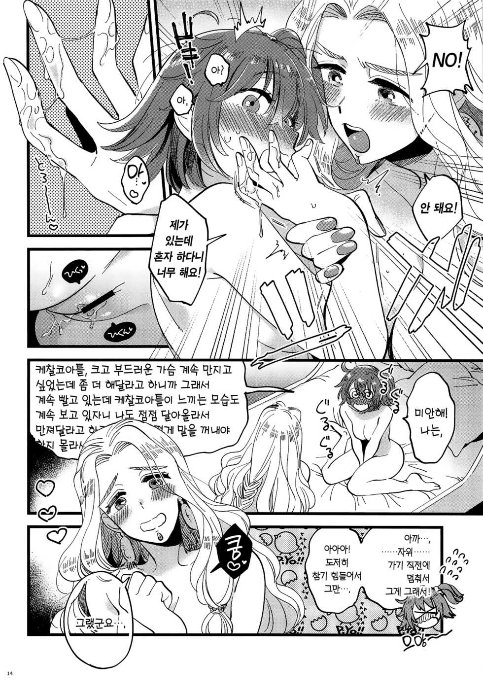 (COMIC1☆15) [Sonotaozey (Yukataro)] Megami-sama ni Yakedo suru hodo Kogasaretai | 여신님의 정열적인 애태우기. (Fate/Grand Order)  [Korean] [팀 마에스트로] - Page 14