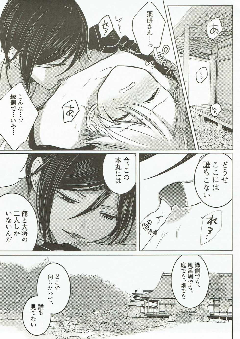 (Senka no Toki Hibana 2017) [Ningyobako (Chifuyu)] Onegai, Darenimo Iwanaide. (Touken Ranbu) - Page 20