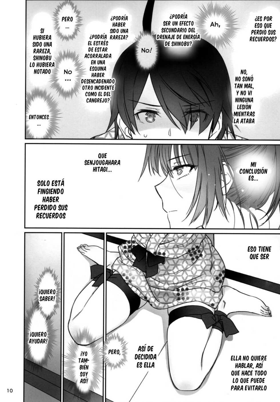 (C91) [Bloody Okojo (Akutagawa Manbou, Takakujyu)] Hitagi Family Kouhen (Bakemonogatari) [Spanish] - Page 9