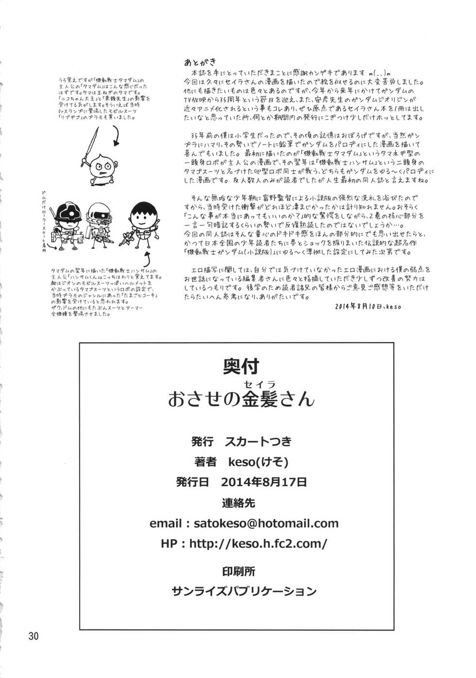 (C86) [Skirt Tsuki (keso)] Osase no Sayla-san (Mobile Suit Gundam) [korean] - Page 29