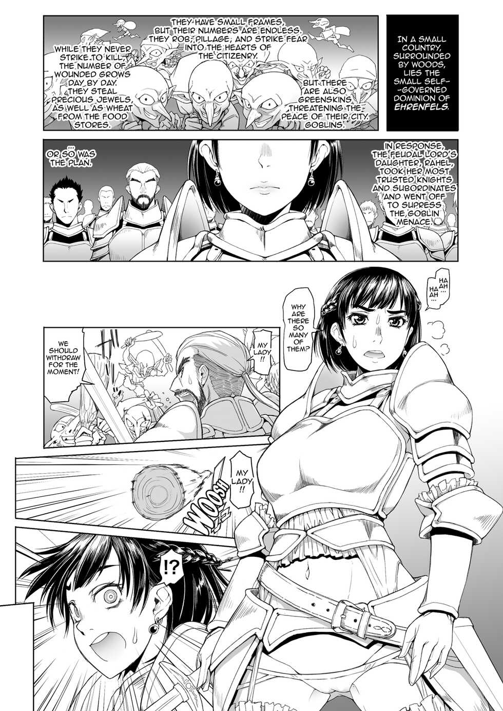 [Asaki Blog Branch Office (Asaki Takayuki)] Onnakishi Rael to Aonibiiro no Ashi no Ne | Lady Knight RAHEL and the March of Greenskins [English] {2d-market.com} [Decensored] [Digital] - Page 3