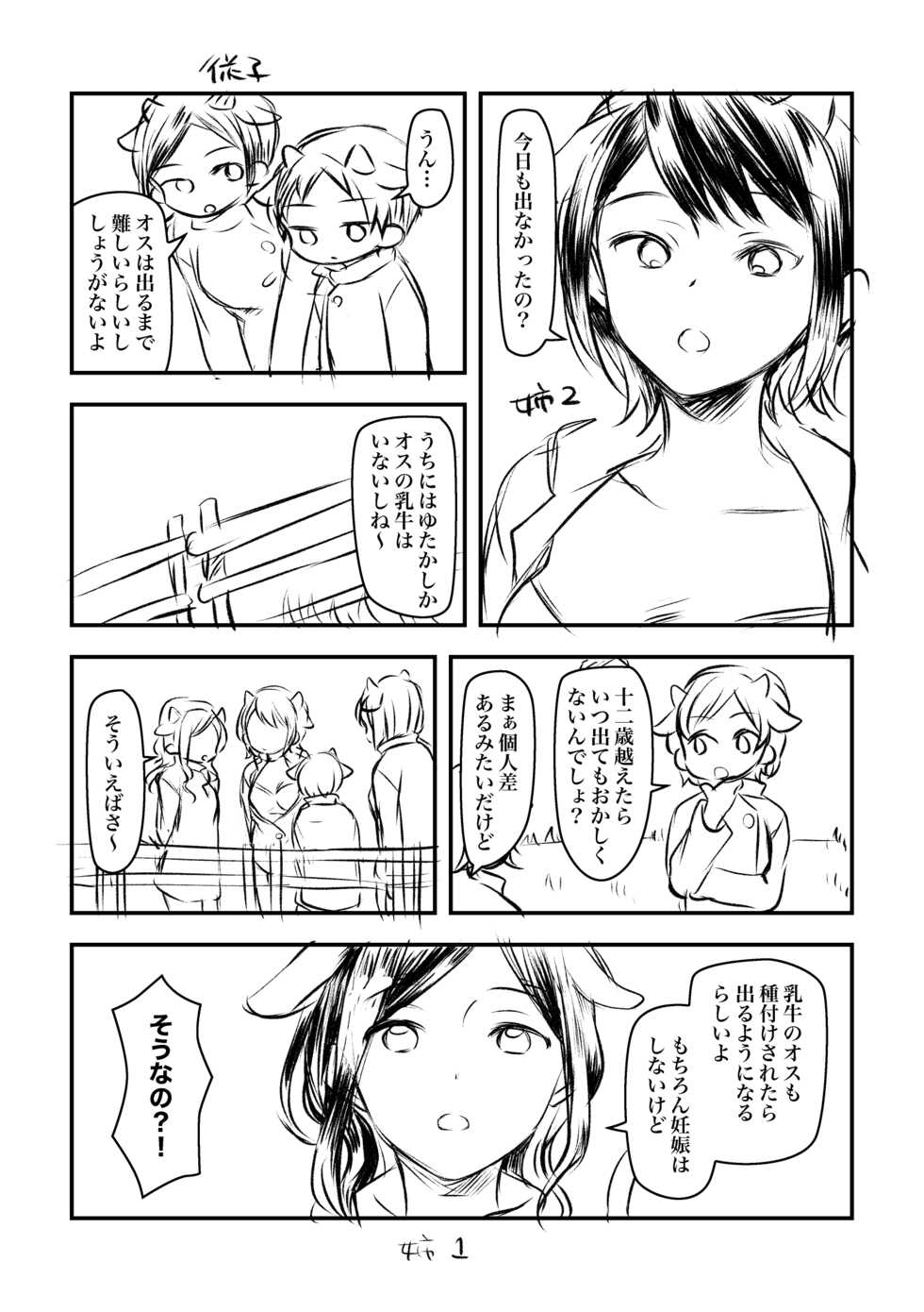 [Hirota Shimaguni] Nyuugyuu Dakedo Ochichi no Denai Boku ga Tanetsuke Koubi Shite Morau Hanashi - Page 4