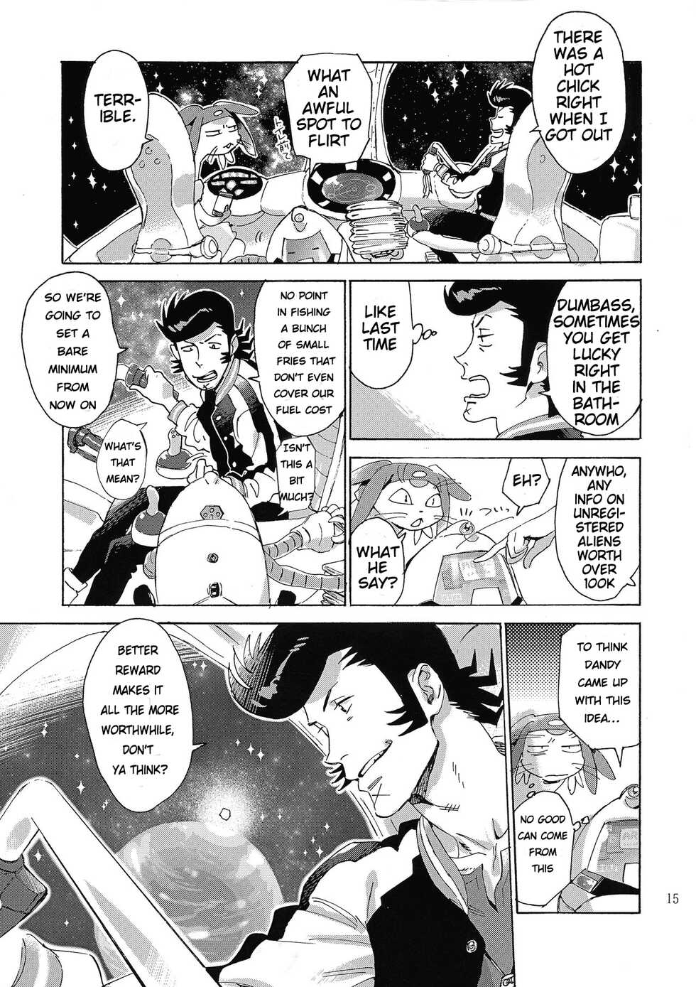(C94) [Buchimake Matsuri (Mizubuchi Maki)] Satellite Serenade (Space☆Dandy) [English] [GangWeedTranslations] - Page 14