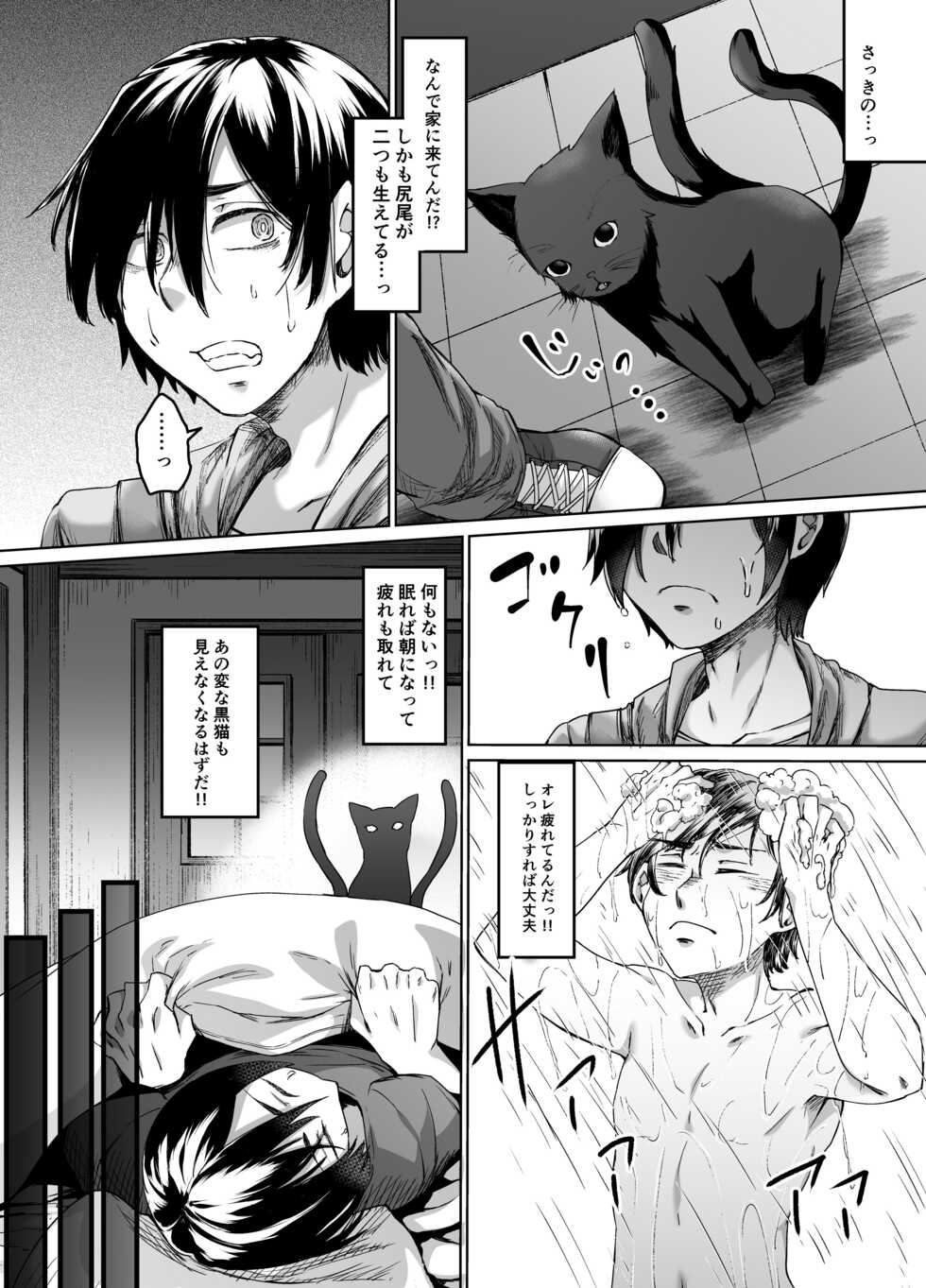 [Hakukoukai (Shiramizu Mizuchi)] Fukou no Shouchou no Kuro Neko ga Ore ni Nakadashi Sex to Shiawase o Motarashitekita [Greyscale Ban] - Page 5