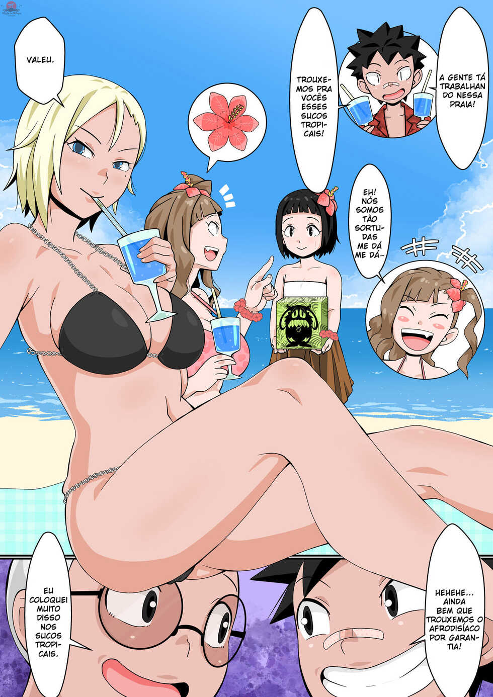 [Toshiue Onee-san Tengoku (Tomato (Kari)] Resort Beach de Rankou Mission! [Portuguese-BR] [Made in Nihon] - Page 10