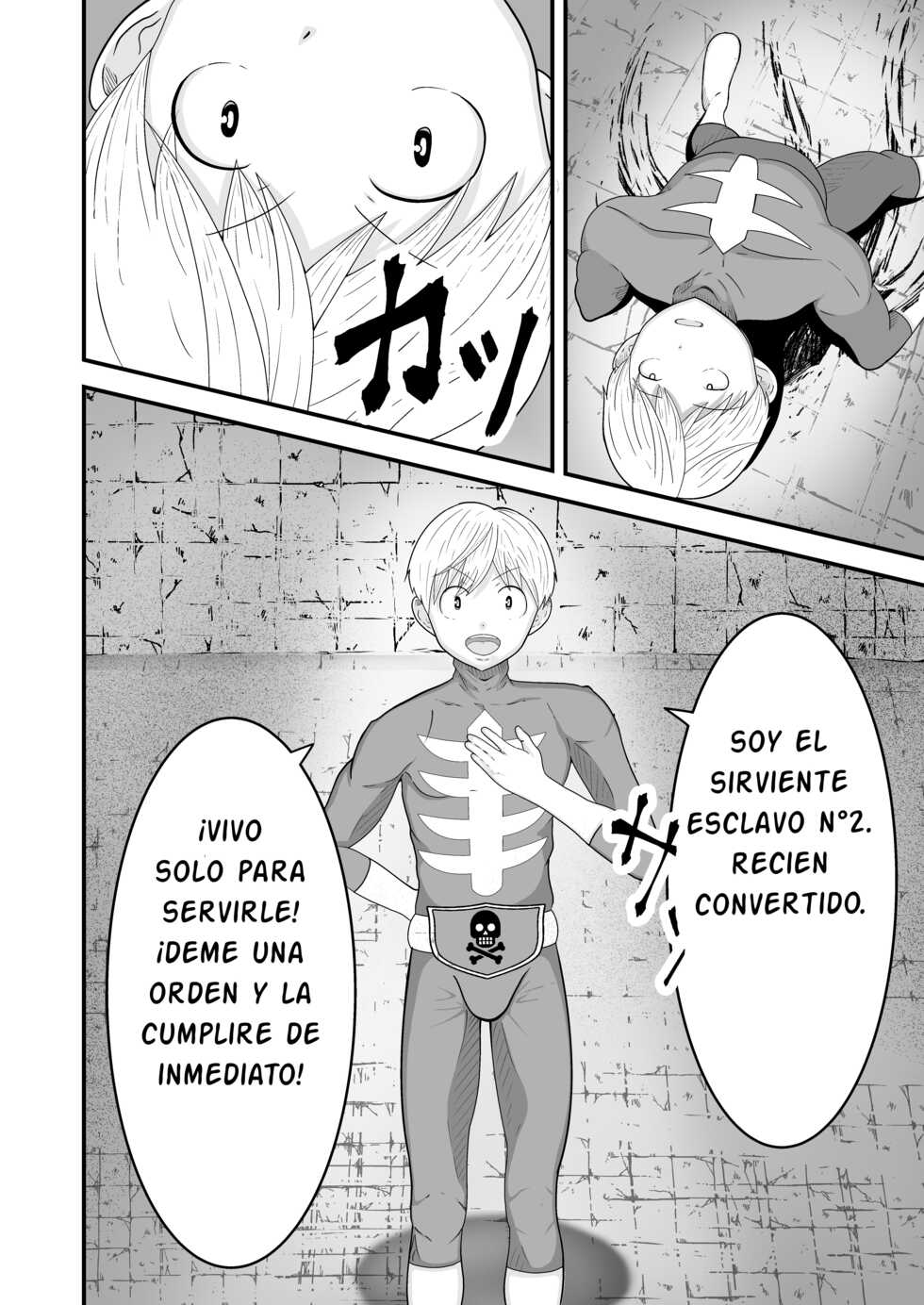 [Otoko no Saimin Fetiya-san (Matsukaze Akitarou)] Hero, Saimin x Sennou ~Shasei shitara soku Dorei~ | Black and Yellow brainwashed. [Spanish] [Digital] - Page 35