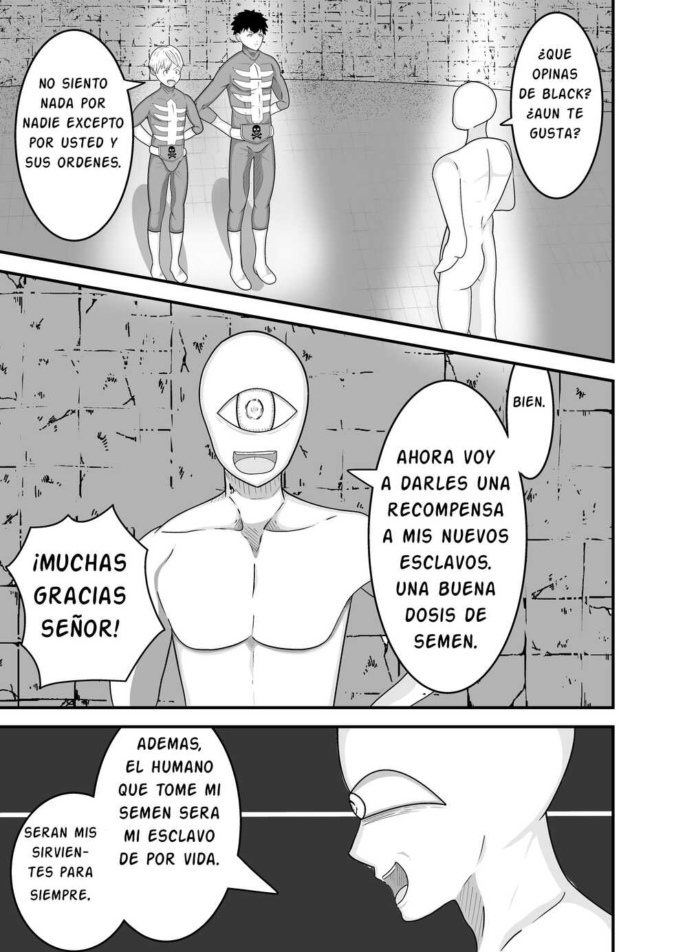 [Otoko no Saimin Fetiya-san (Matsukaze Akitarou)] Hero, Saimin x Sennou ~Shasei shitara soku Dorei~ | Black and Yellow brainwashed. [Spanish] [Digital] - Page 36