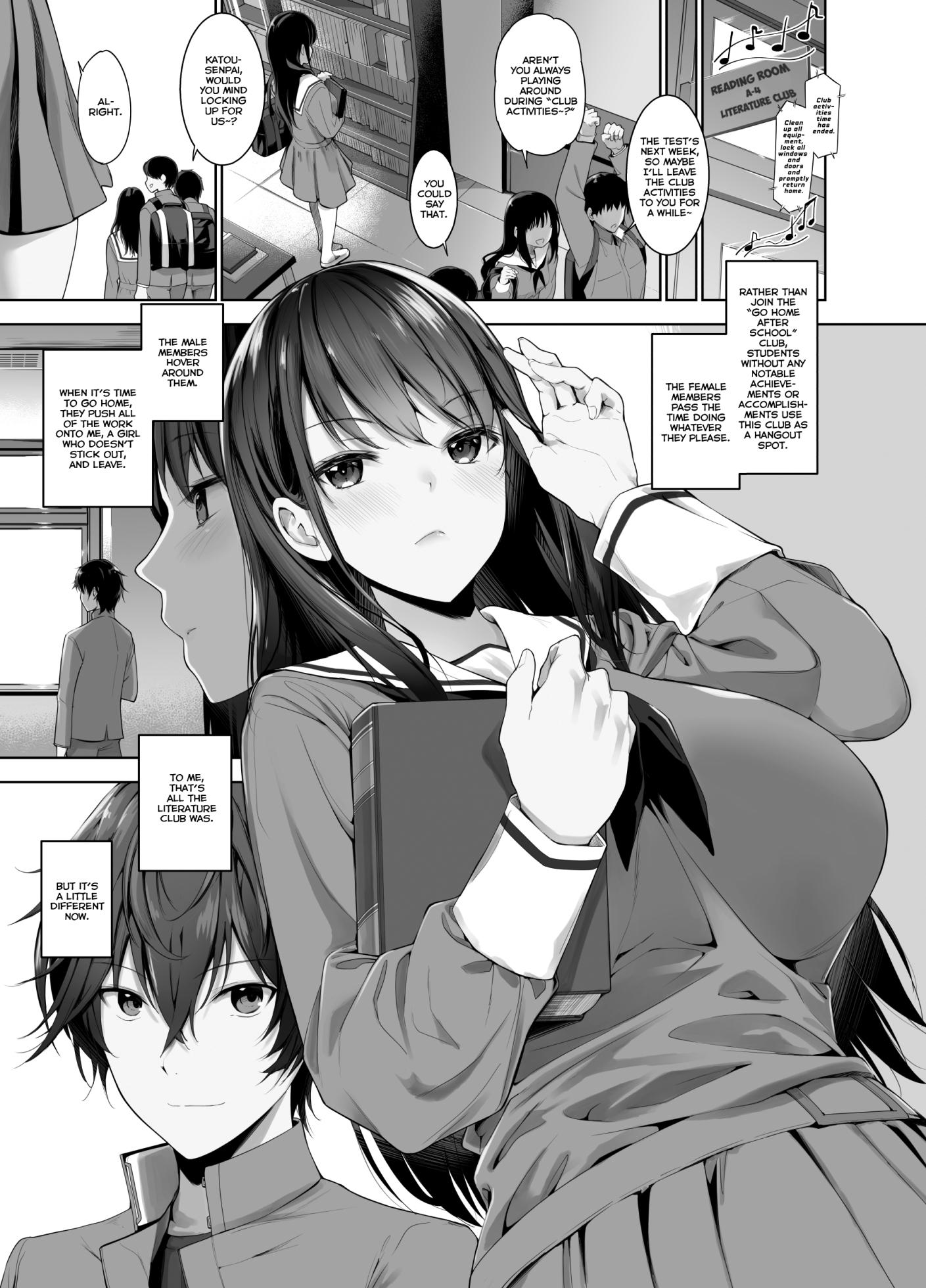 [Setsunasamidare (Amasora Taichi)] Boku to Rina Senpai no Himitsu no Bukatsudou ~Mysterious na Senpai ga Hatsujou Shite H ni Muchuu ni Naru Hanashi~  [English] [Zaku Scans] [Digital] - Page 2