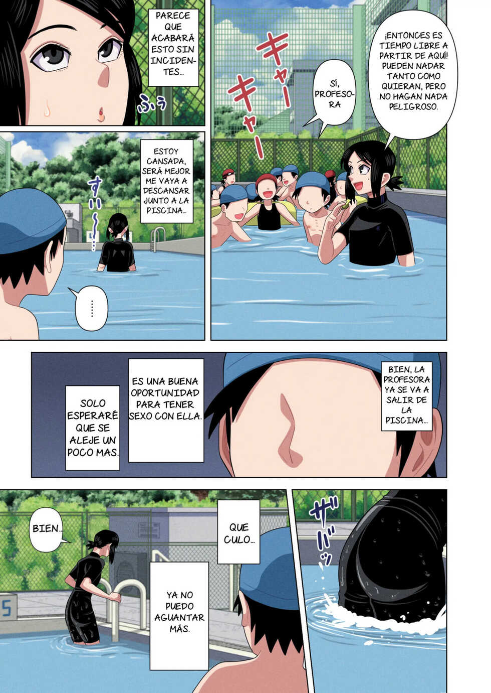 [Gin Eiji] Jikan Teishi to Saimin to Toumei Ningen de Mizugi no Tannin no Sensei wo Pool no Jugyo Chu ni Okashi Makuru [Spanish] [NTRForever] - Page 12