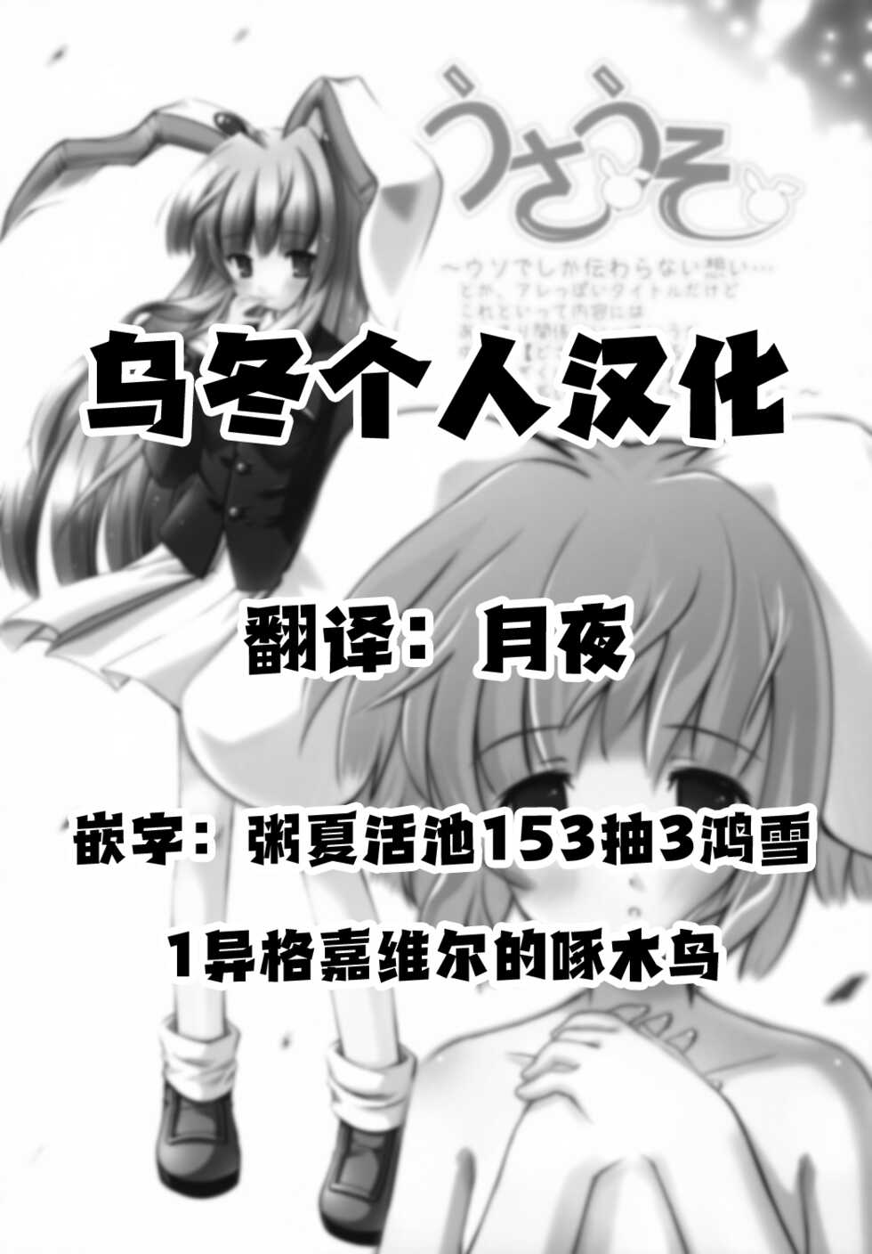 (C70) [PoM (Monchy)] Usa Uso Do-sagi Cuniculus 2 (Touhou Project) [Chinese] [乌冬个人汉化] - Page 2