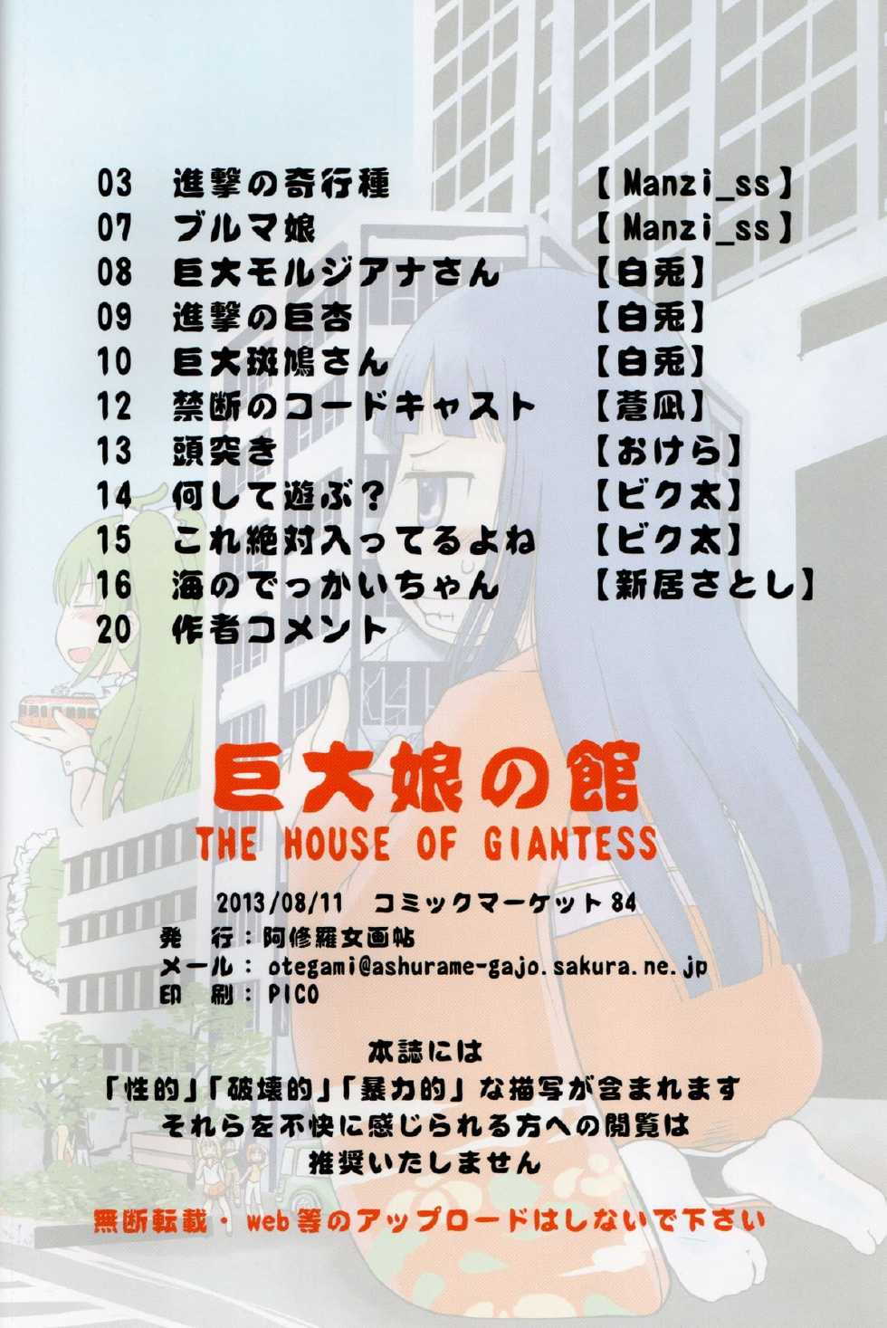 (C84) [Ashurame Gajoh (Various)] Kyodai Musume no Yakata | The house of giantess [English] - Page 19