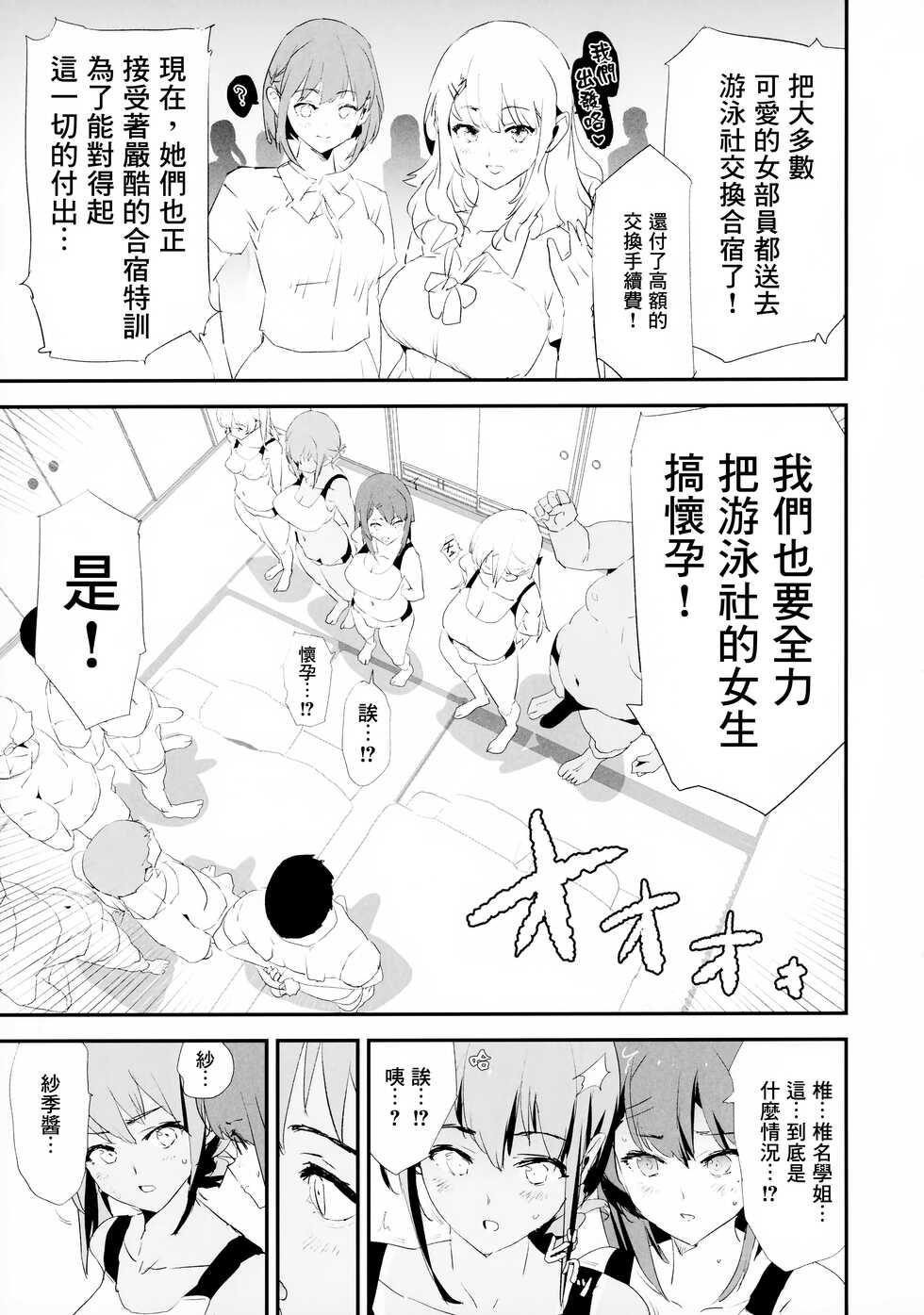 (C100) [Yami ni Ugomeku (Dokurosan)] Watashi-tachi no Onaho Koukan Gasshuku Ichinichime! + Omake Paper [Chinese] [臭鼬娘漢化組] - Page 5