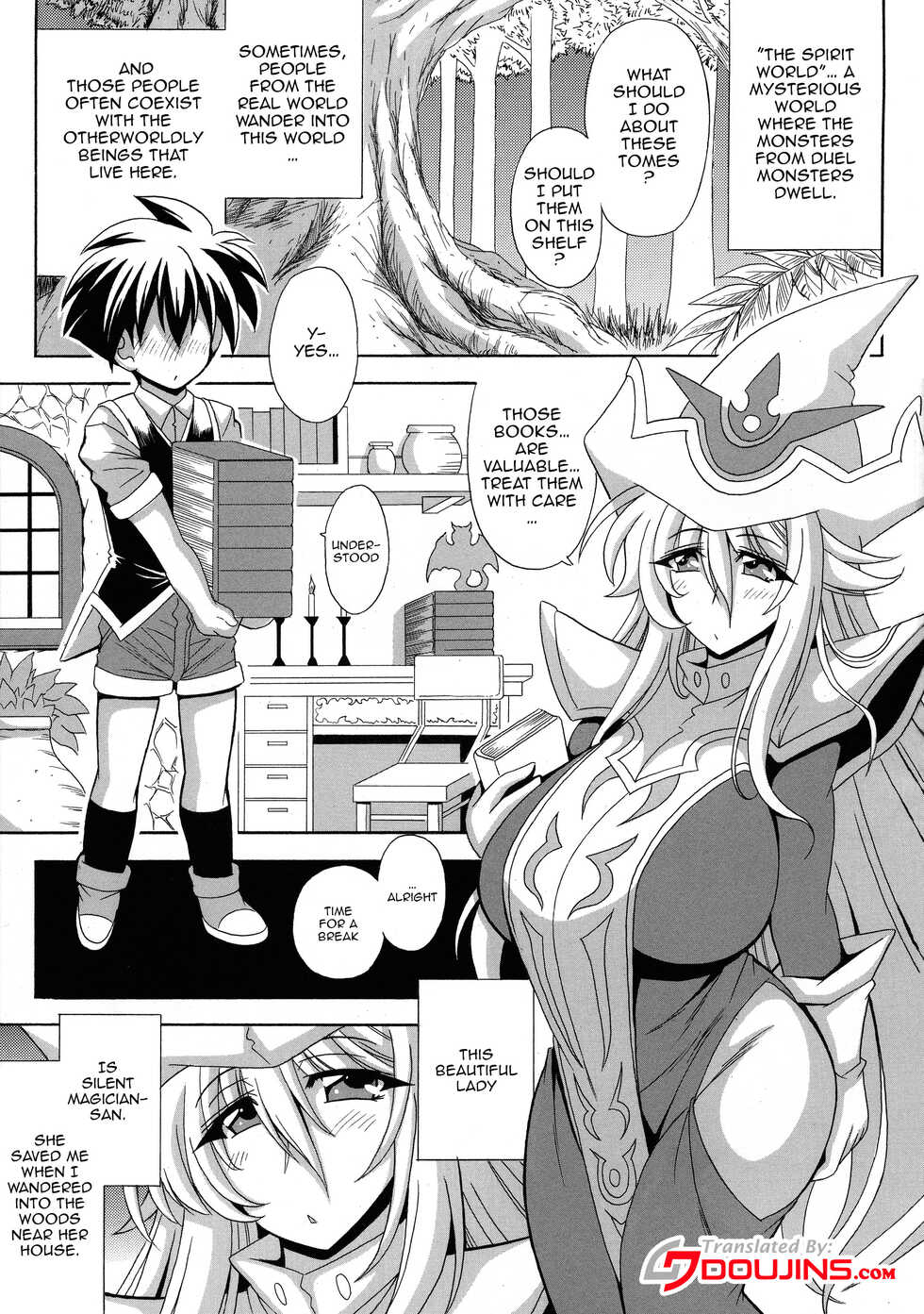 (COMIC1☆16) [Leaz Koubou (Oujano Kaze)] BMG to Chinmoku no Bonyuu Majutsu-shi | Dark Magician Girl And The Big Breasted Silent Magician (Yu-Gi-Oh!) [English] {Doujins.com} - Page 3
