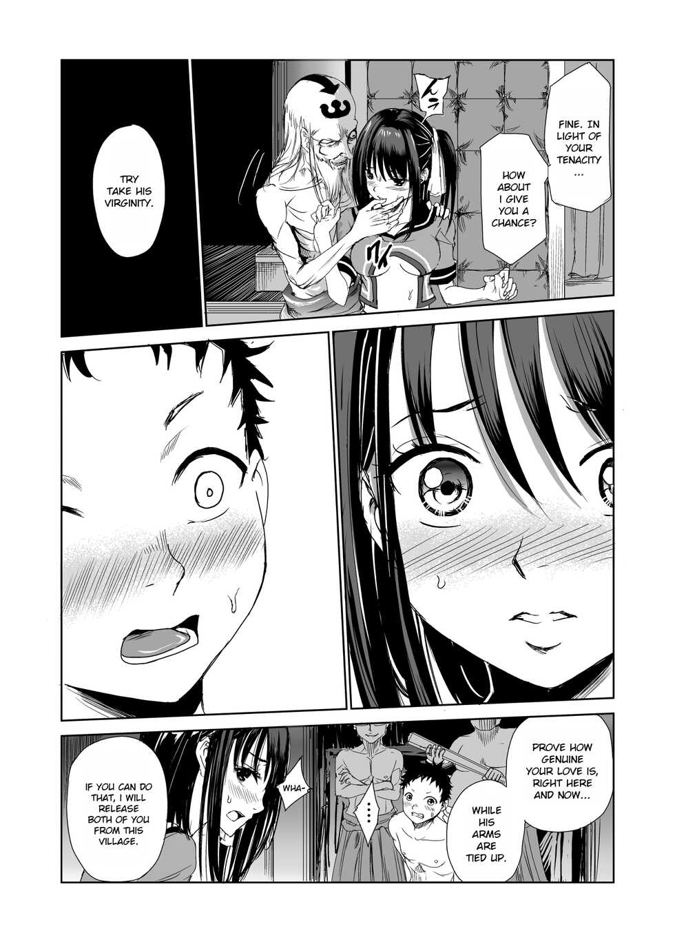 [Raid Socks (Tricky)] Tsuyagari Mura 1 ~Kareshi o Mamoru Tame Hikyou no Mura de Kyousei Gohoushi & NTR Sex~ [English] [RuruScanlations] - Page 24