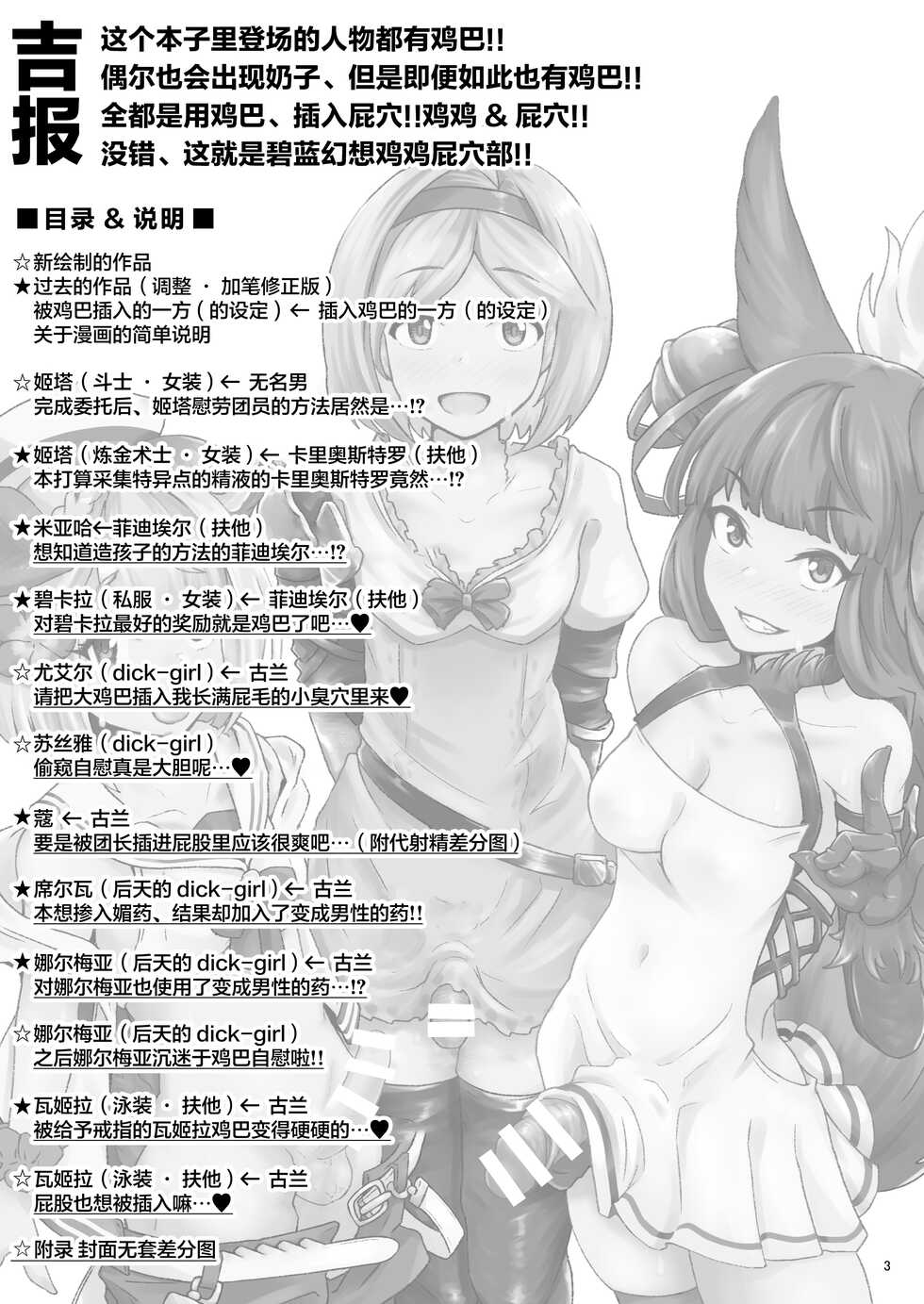[Mentsukidou (Shimuro)] Gra-byuru!! Chinchin Ketsu-ana Bu ♂ (Granblue Fantasy) [Chinese] - Page 2