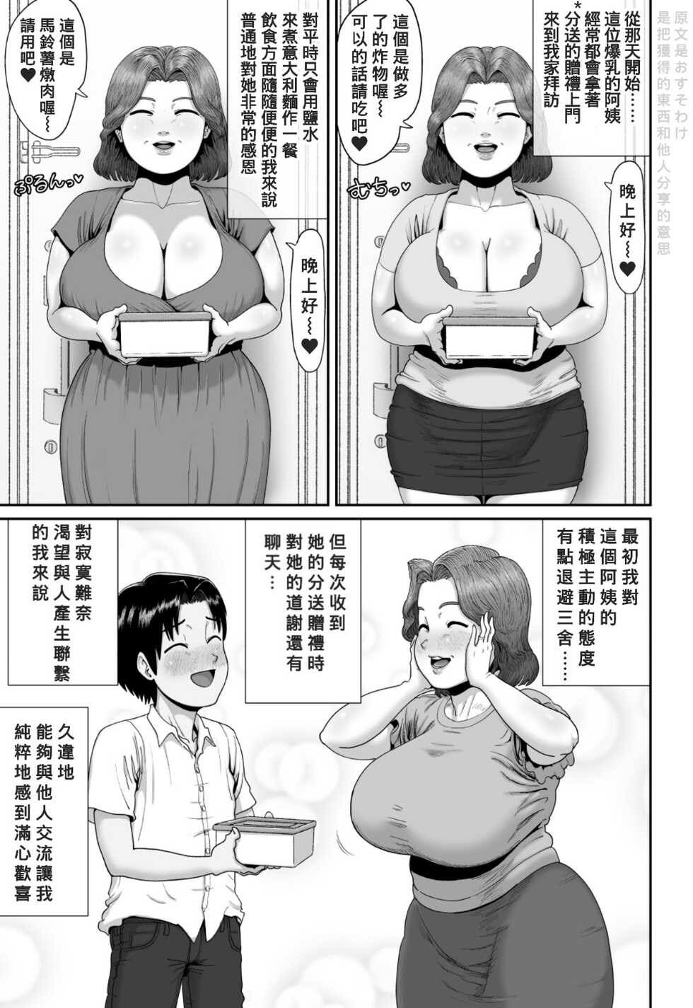 [Azami Donburi (Azamidon)] Bakunyuu Hitozuma Jukujo no Ecchi na Osusowake [Chinese] [Banana手工漢化] - Page 6