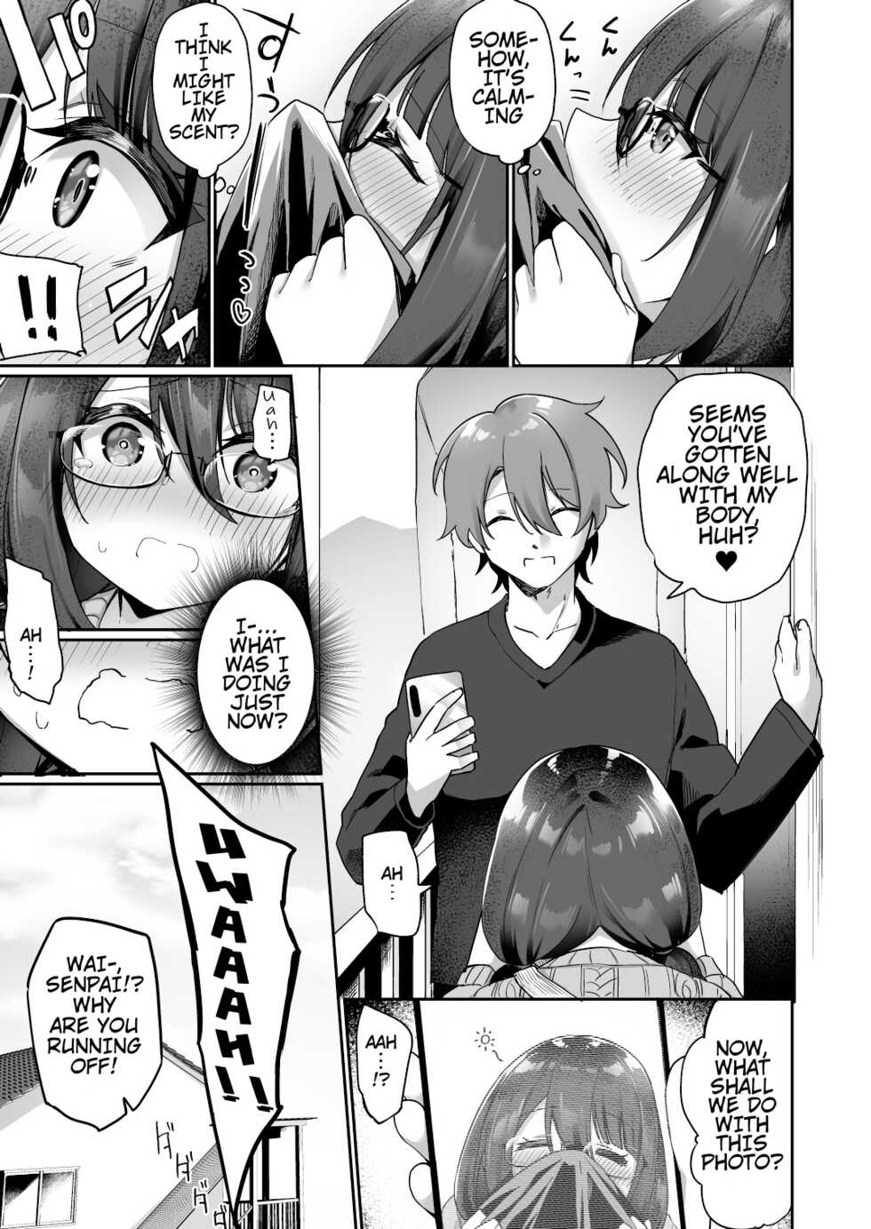 [Amuai Okashi Seisakusho (Kanmuri)] I Switched Bodies with my Large-Breasted Yandere Junior Who is Aroused Just by Hearing the Sound of My Voice! [English] [Round Circle Translation Group] - Page 28