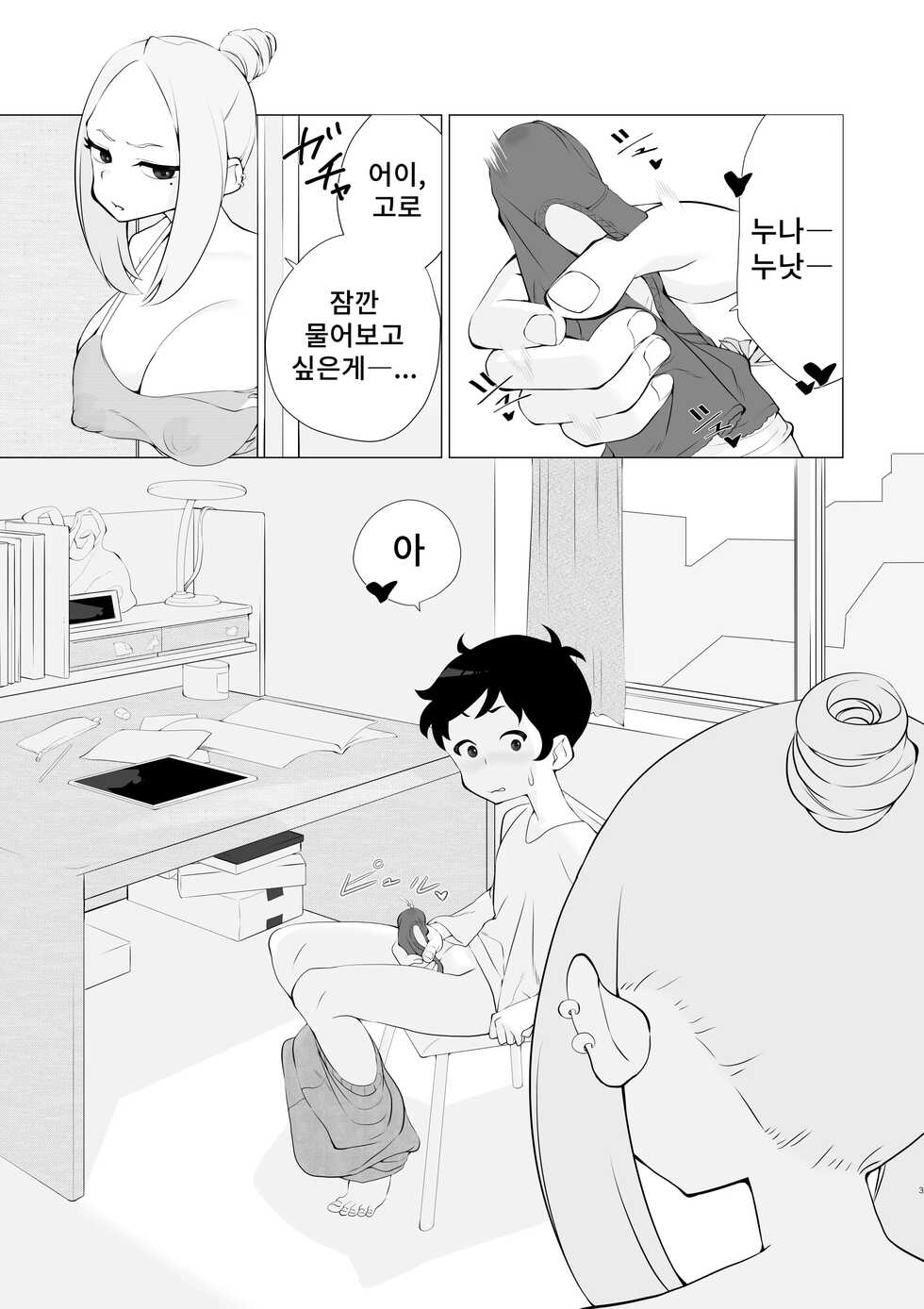 [Tsuyotsuyo Powers (Gluon)] Hatsujou Aneki ga Amari ni mo Ero sugiru!! | 발정난 누나가 엄청나게 에로하잖아!! [Korean] - Page 2